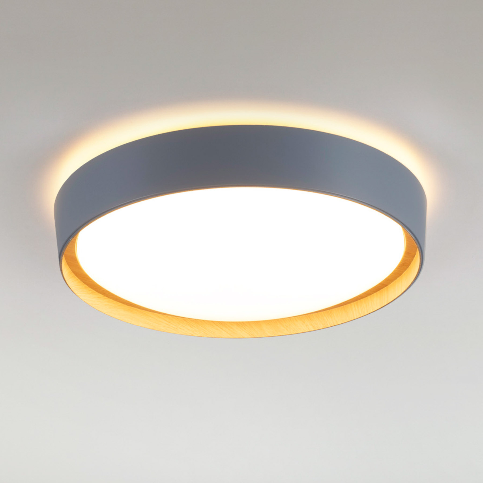 Plafonnier LED Emilia, dimmable 3 niveaux, gris