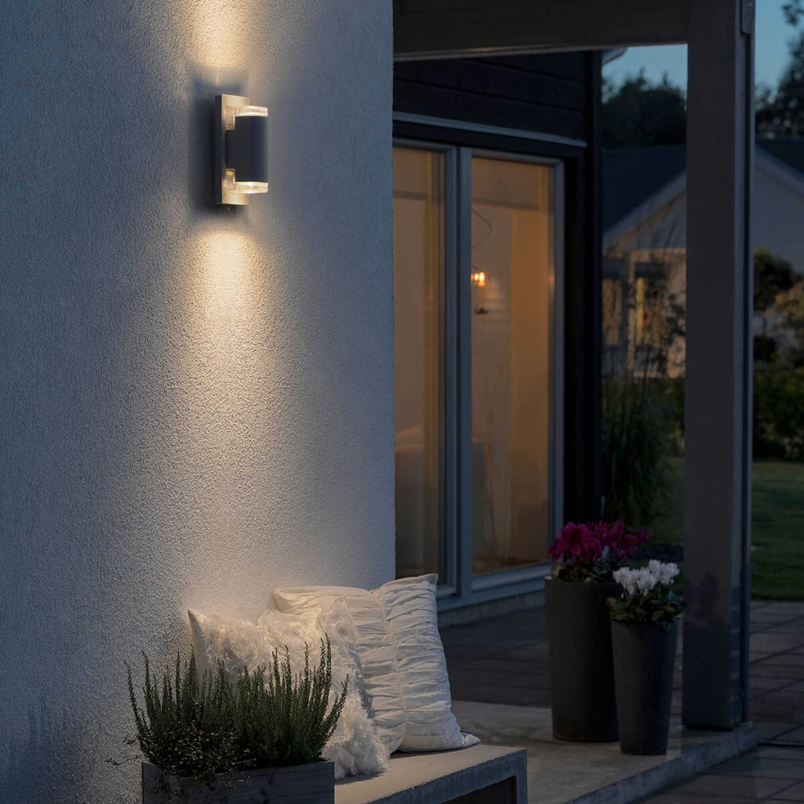 Potenza outdoor wall light, Up & Down, anthracite