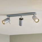 Spot pour plafond Round gris, 3 lampes linéaire