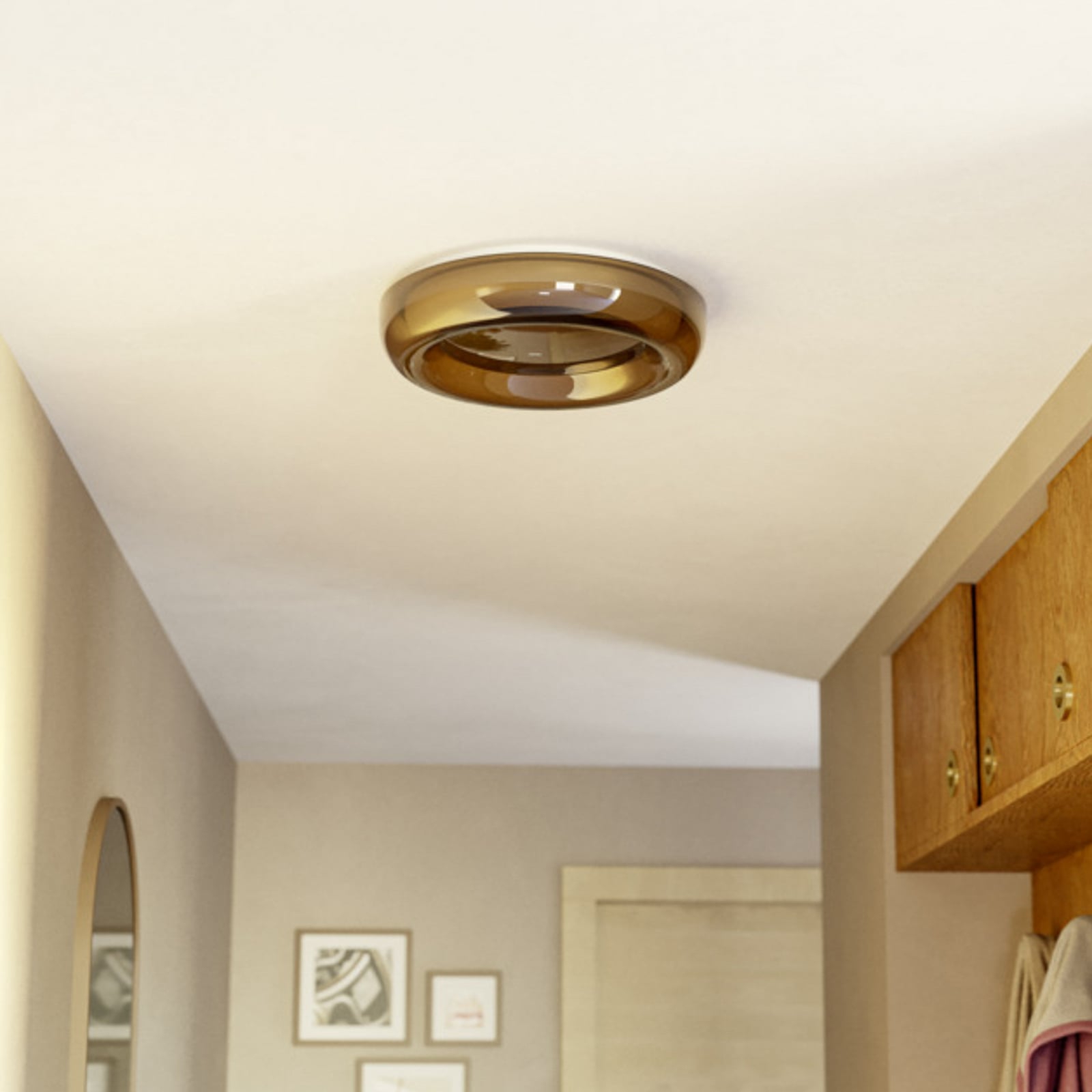 Plafón LED CONISTARINO de EGLO, marrón, Ø 40 cm, anillo CCT Plafón LED CONISTARINO de EGLO, marrón, Ø 40 cm, anillo CCT