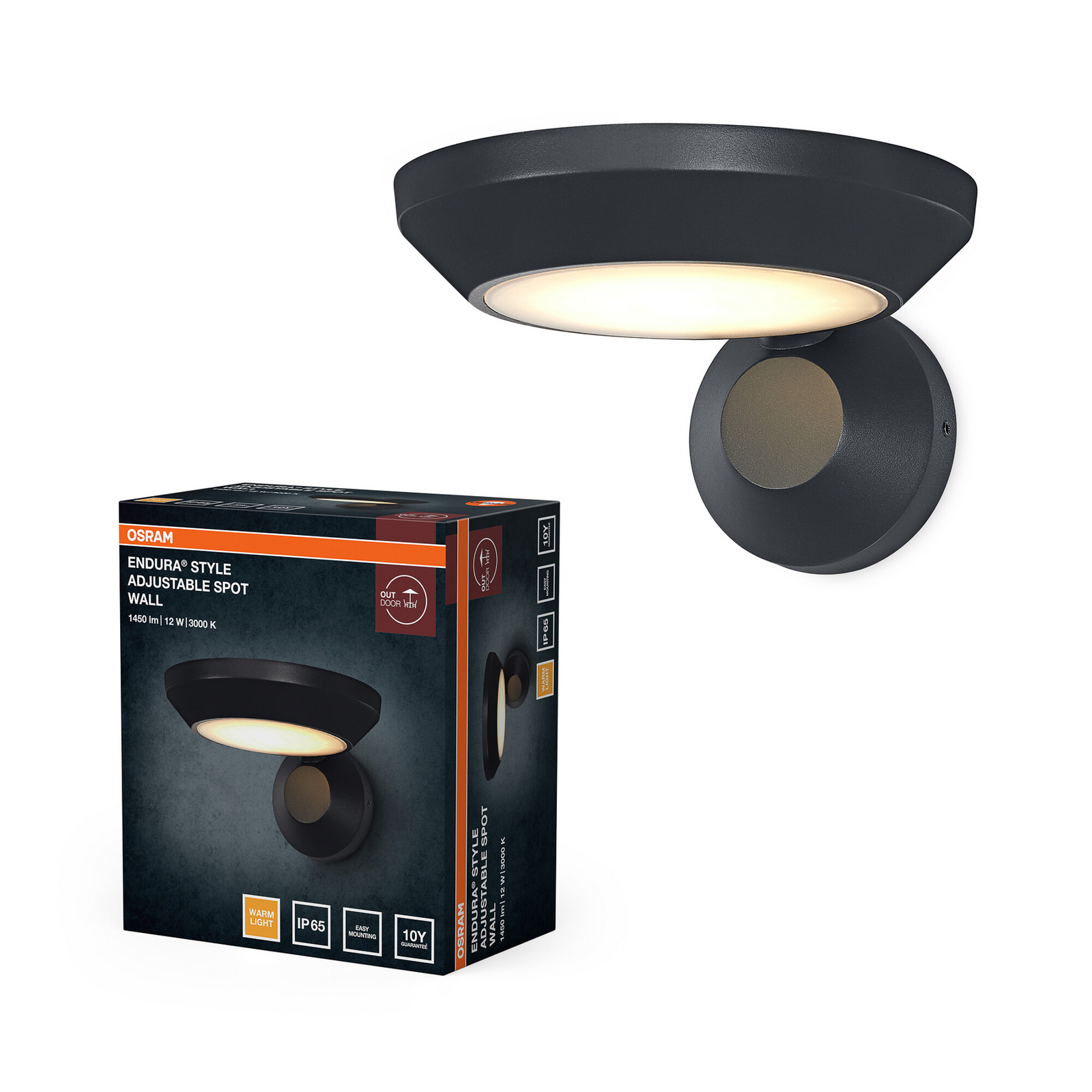 OSRAM LED-ulkoseinälamppu ENDURA STYLE tummanharmaa, 18 cm, IP65 OSRAM LED-ulkoseinälamppu ENDURA STYLE tummanharmaa, 18 cm, IP65
