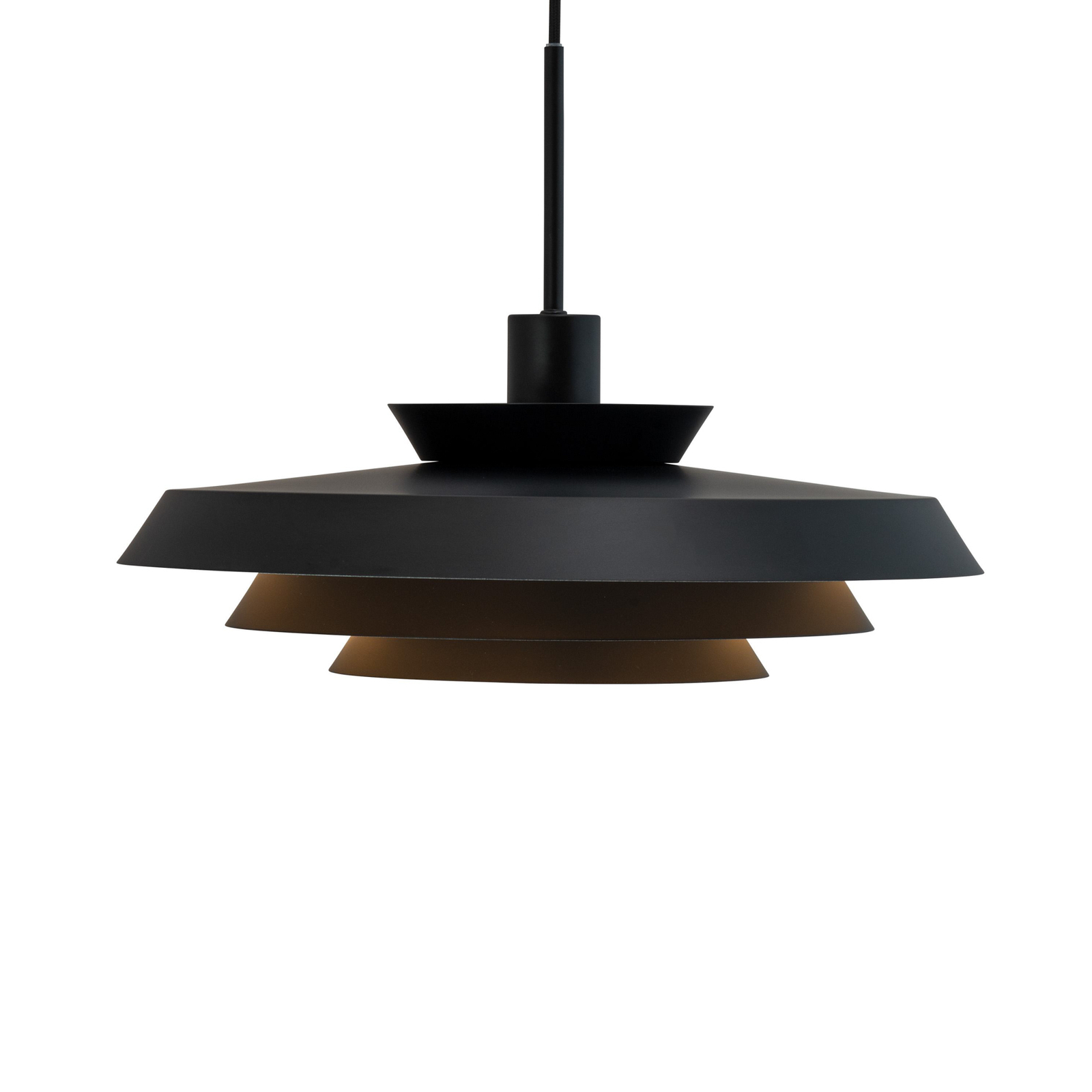 Dyberg Larsen hanglamp DL44, zwart, metaal, Ø 45 cm