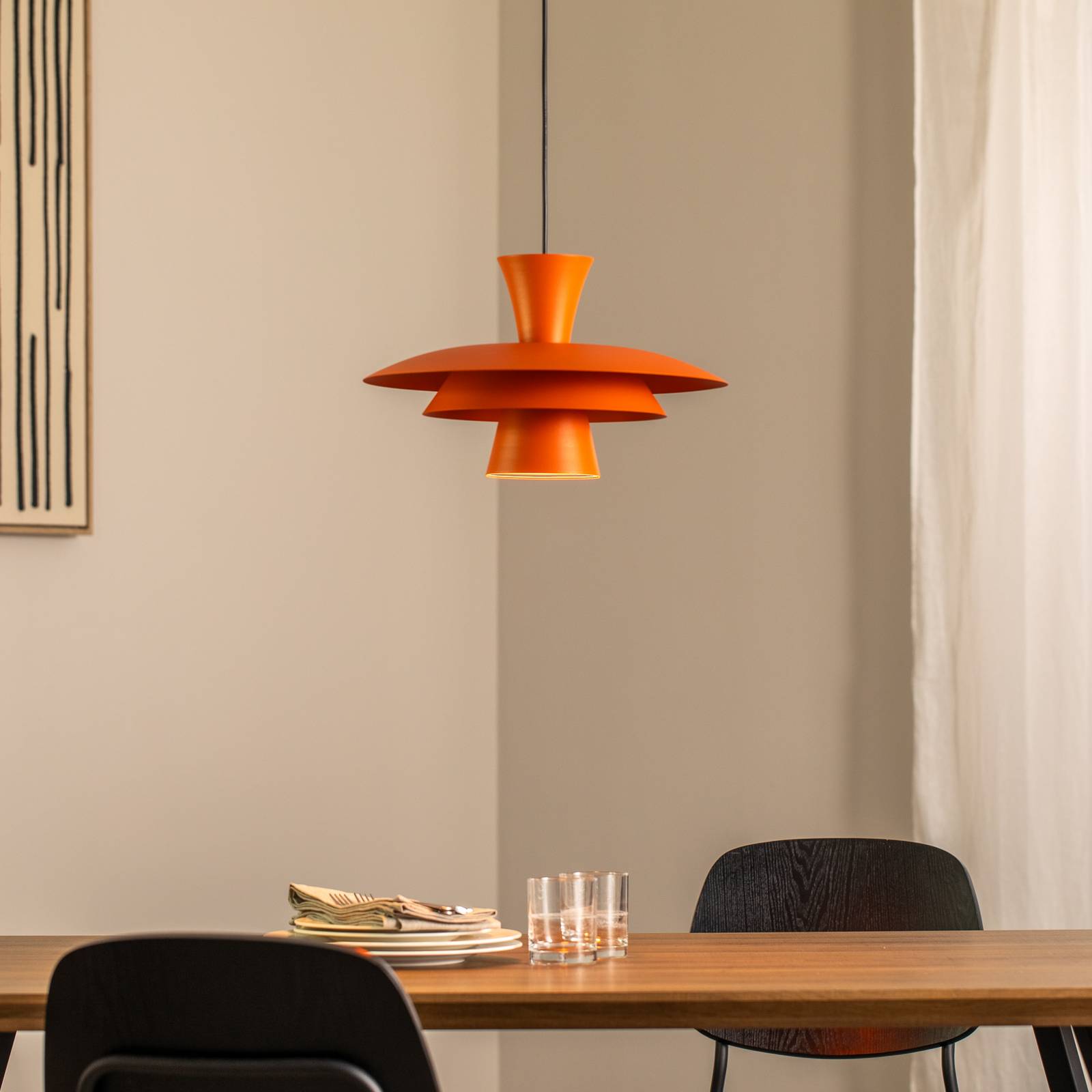 Hängeleuchte Plato, orange, Metall, Ø 38 cm, E27 günstig online kaufen