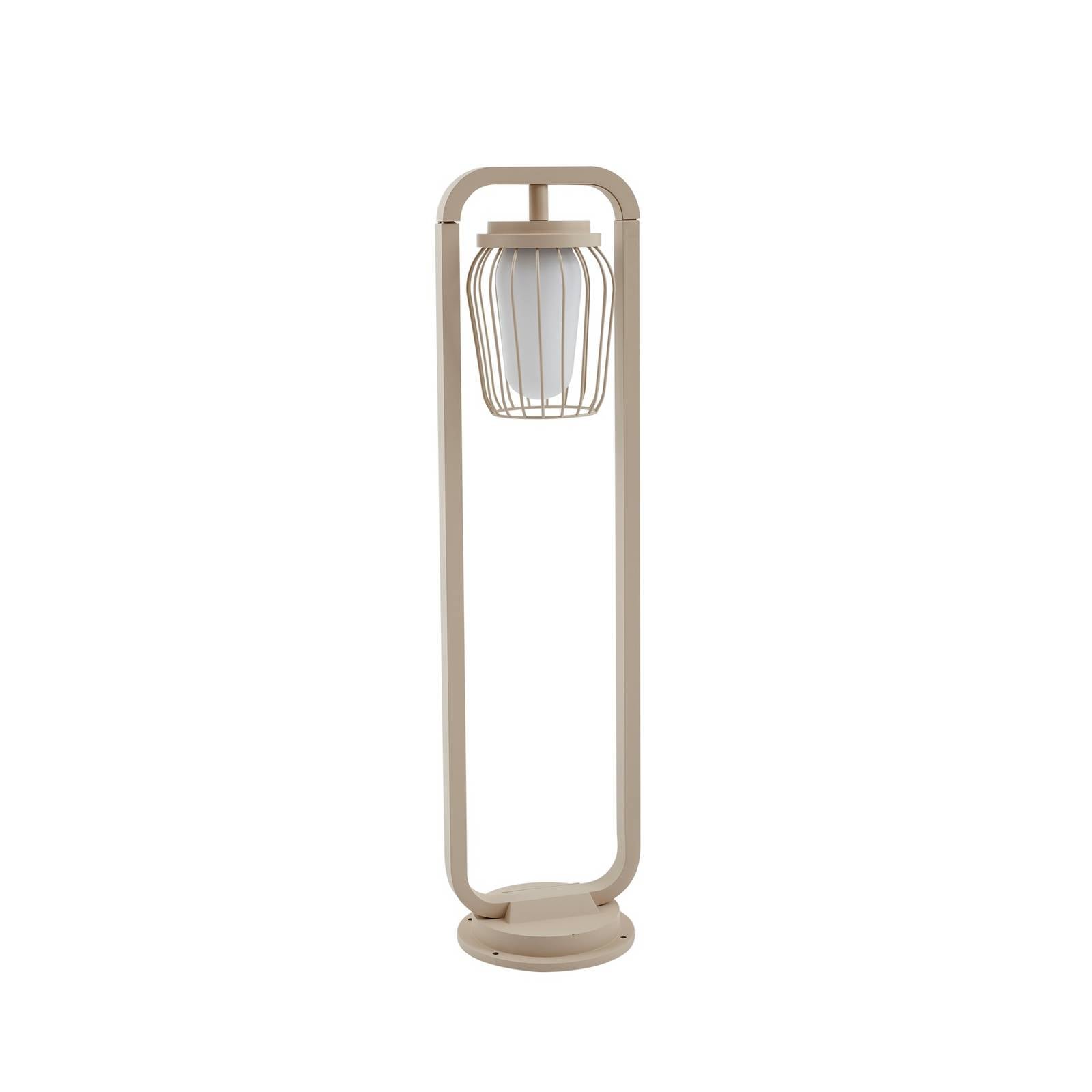 Lucande Wegeleuchte Chandan, 90 cm, beige, Metall, IP54