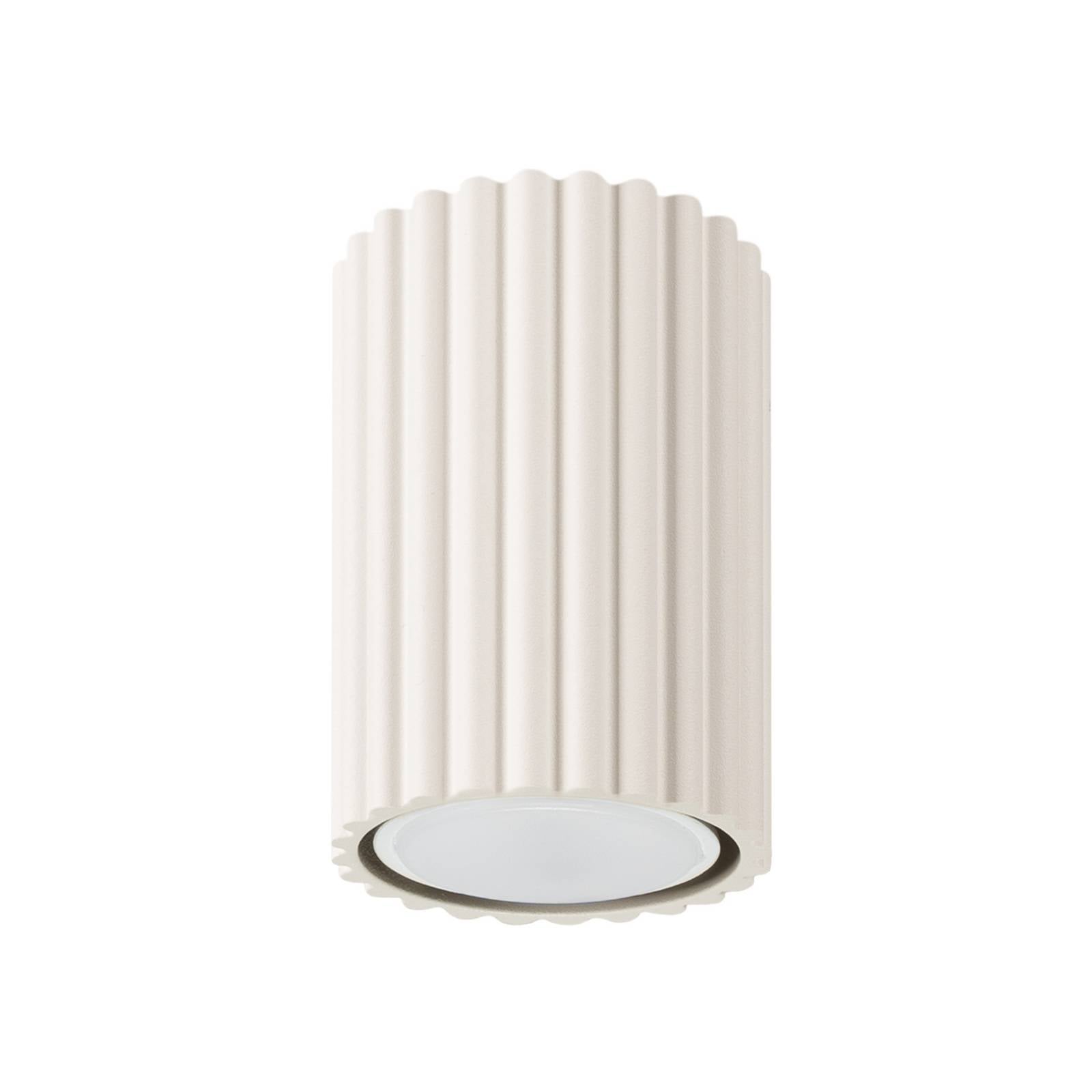 Deckenleuchte Karbon, beige, Höhe 10 cm, Aluminium
