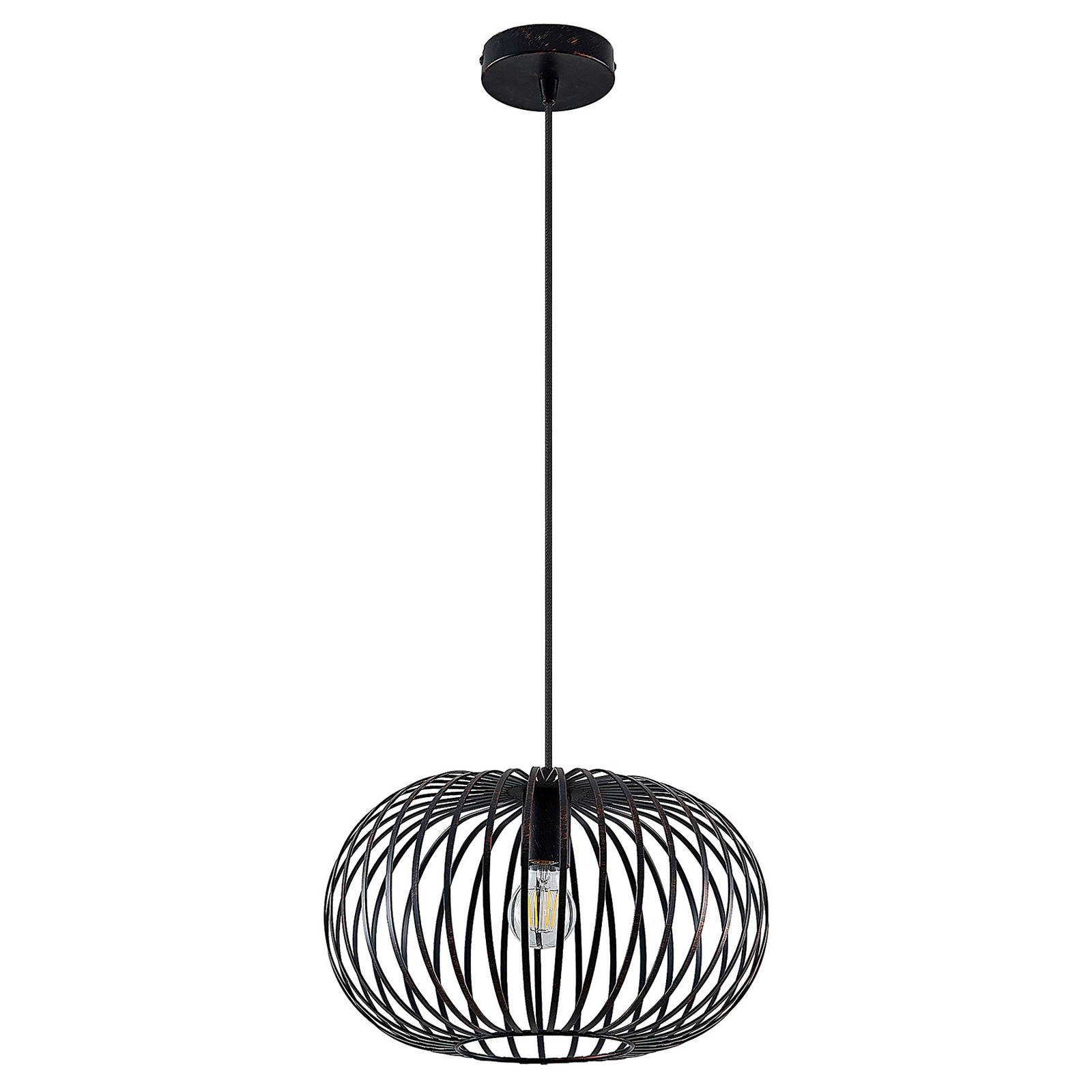 Rosalea Taklampa Black/Copper - Lindby