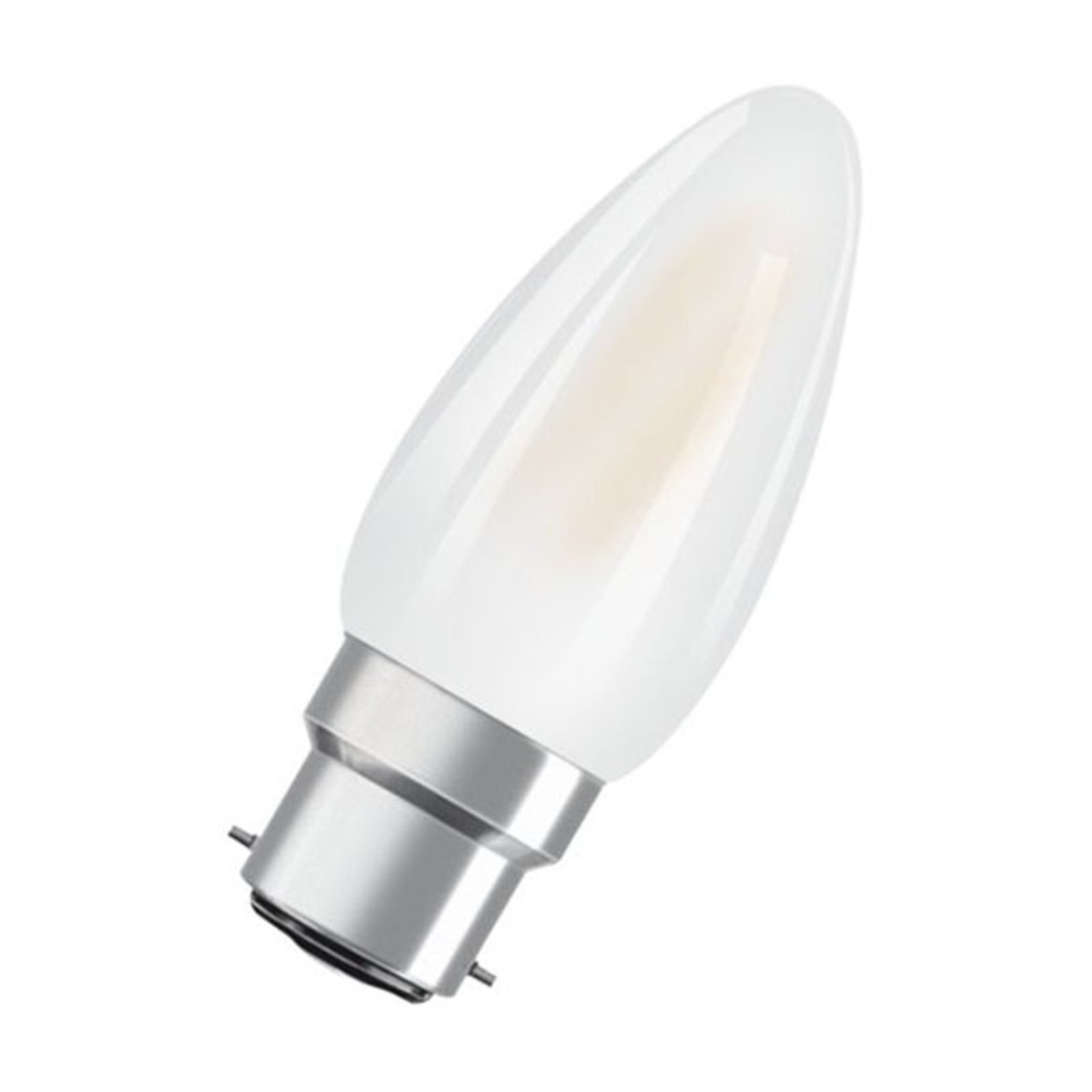 LED stearinlyslampe B22d 5W 2.700K mat dæmpbar