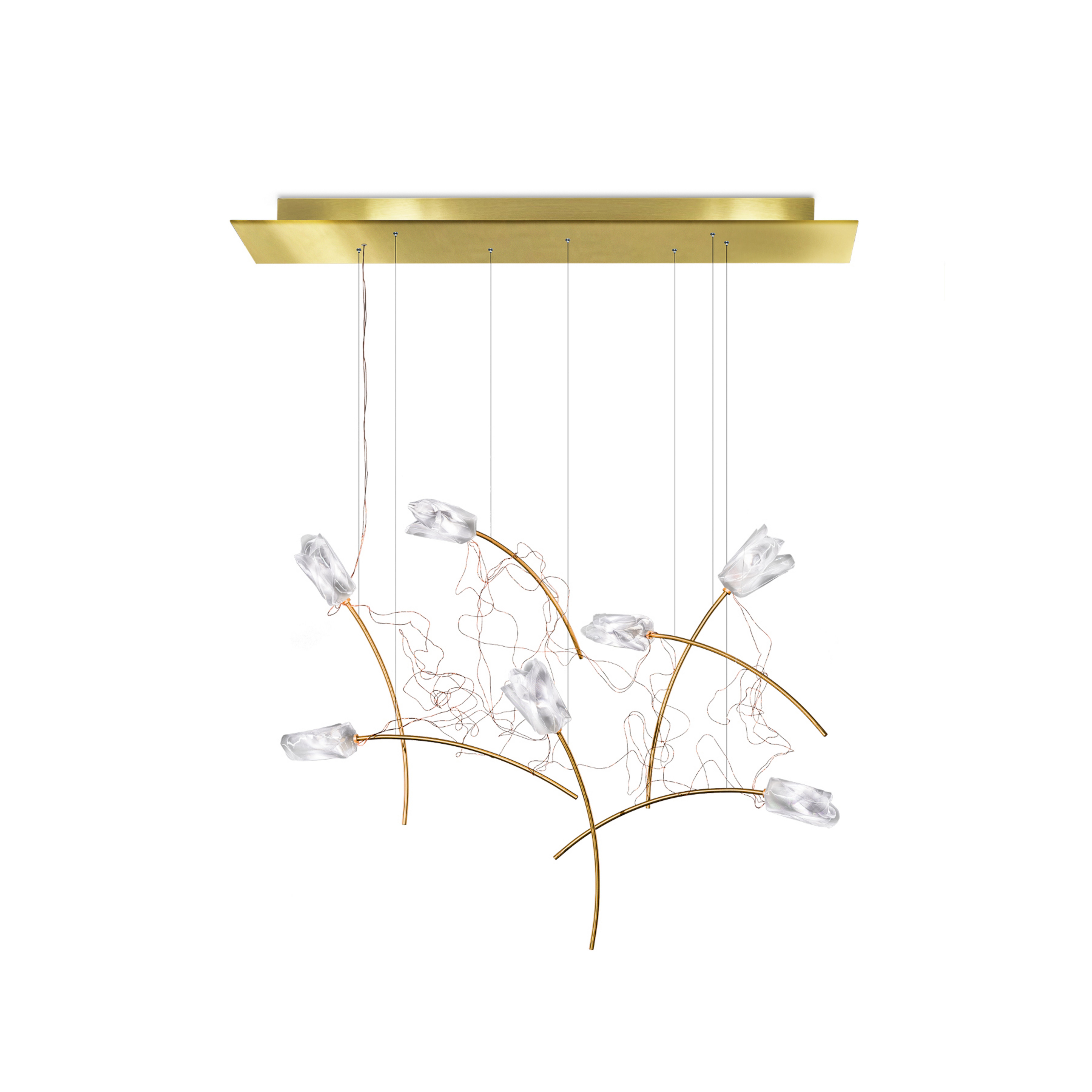 Slamp Tulip 7 suspension LED prisme/laiton ang