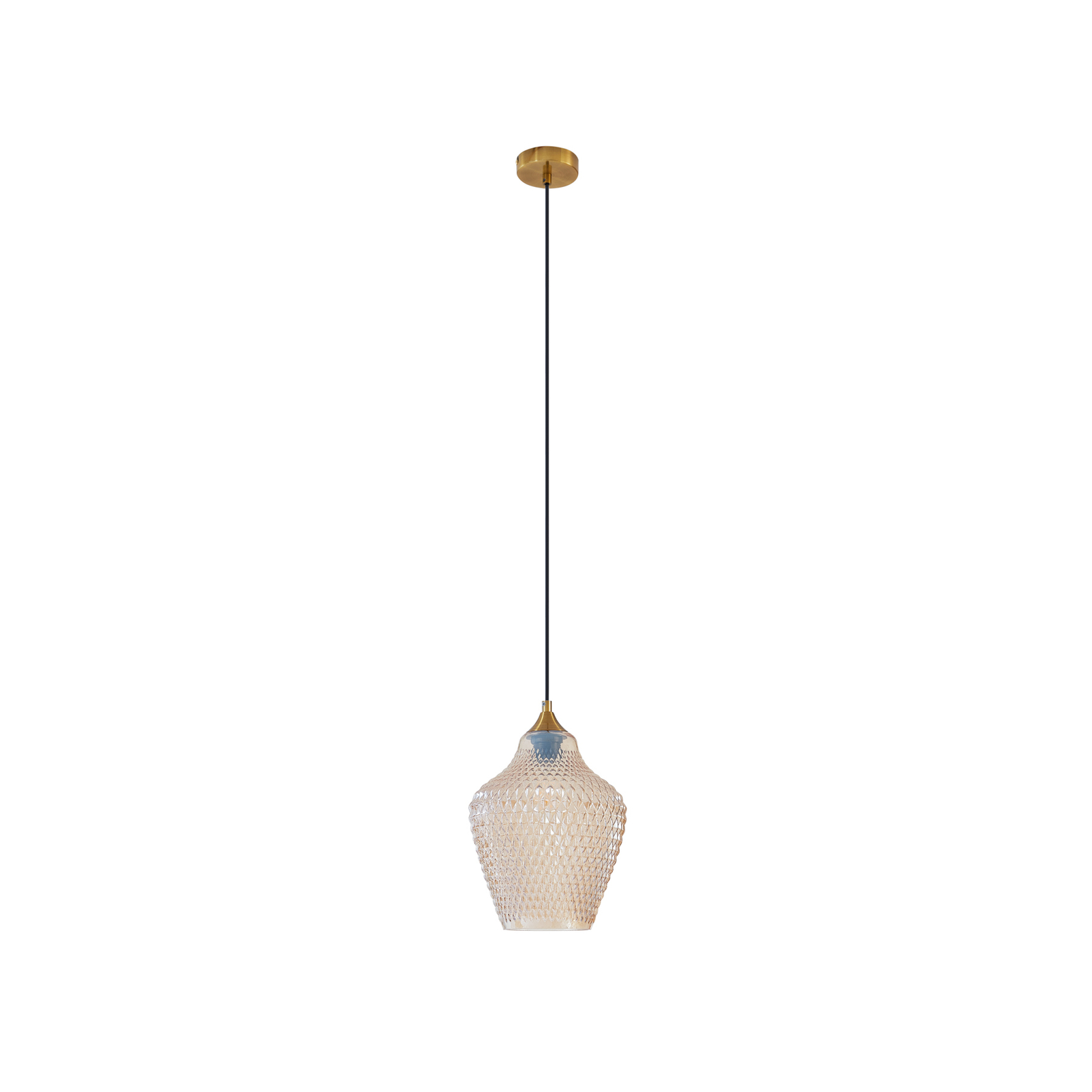 Lindby Drakar suspension, 1 lampe, ambre, Ø 22cm