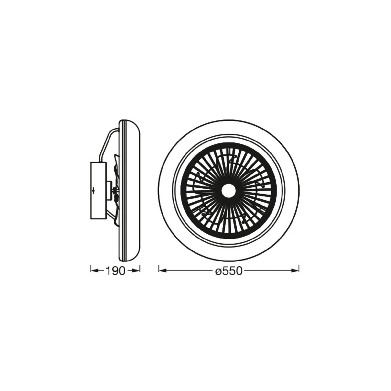Osram SMART+ WiFi LED plafondventilator ROUND wit stil 55 cm