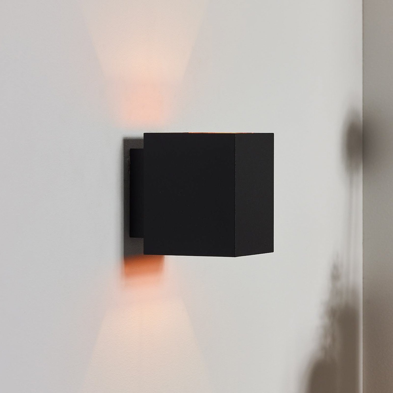 Wall light Xera, black, 10 cm, up/downlight, aluminium