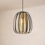 Suspension Encinitos, noir/laiton, Ø 25,5 cm