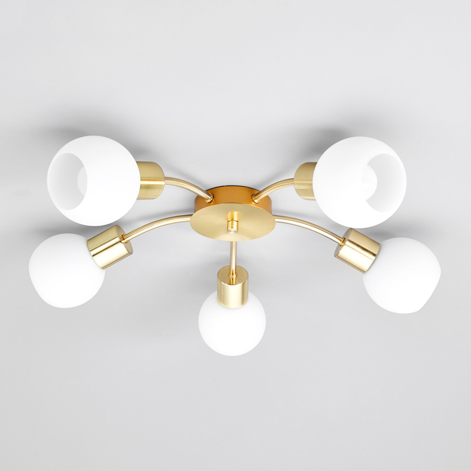 Elaina 5 Plafondlamp Brass - Lindby