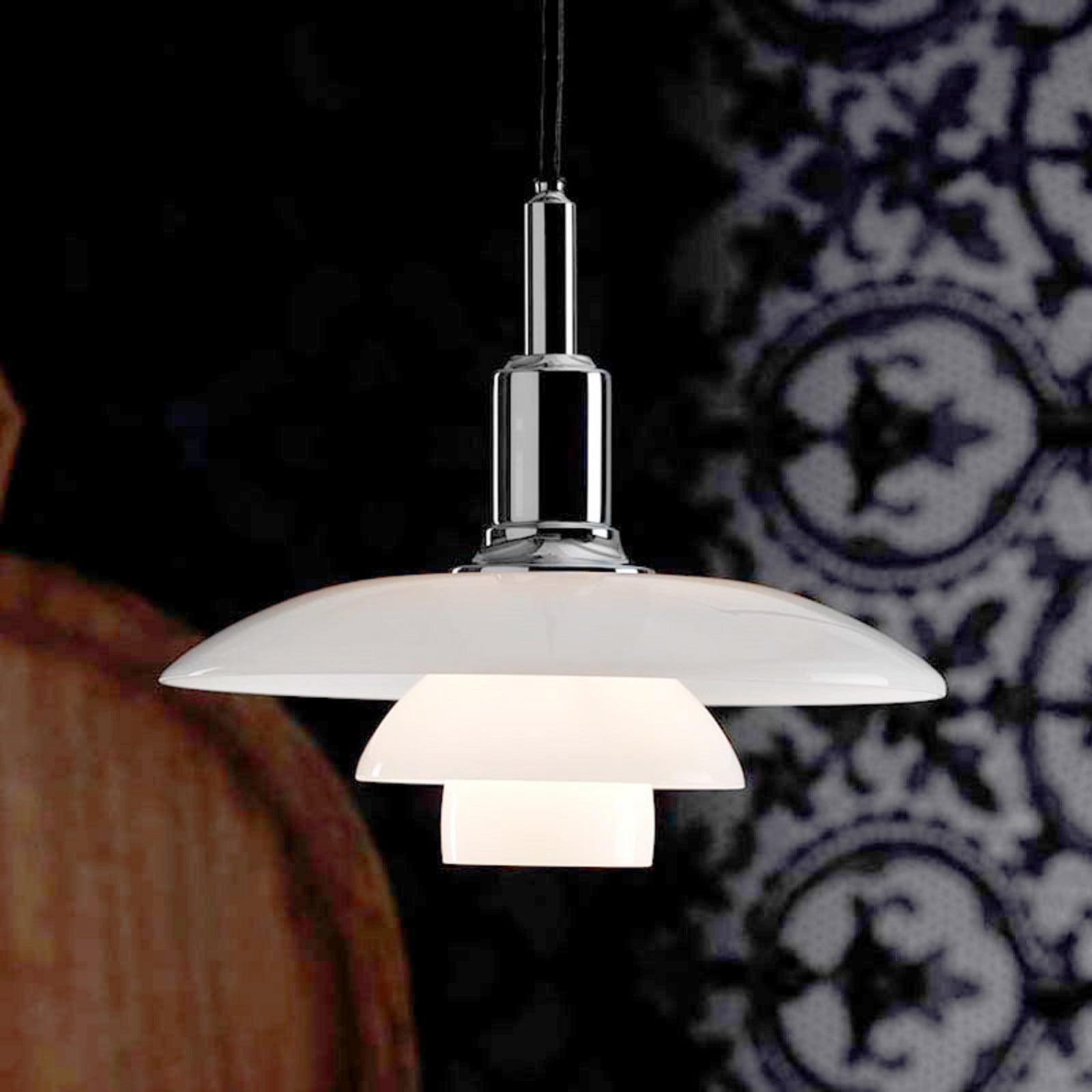 PH 3/2 Pendelleuchte High-Gloss Chrome-Plated Louis Poulsen - Wohnzimmer - Design - Glas - Einflammig