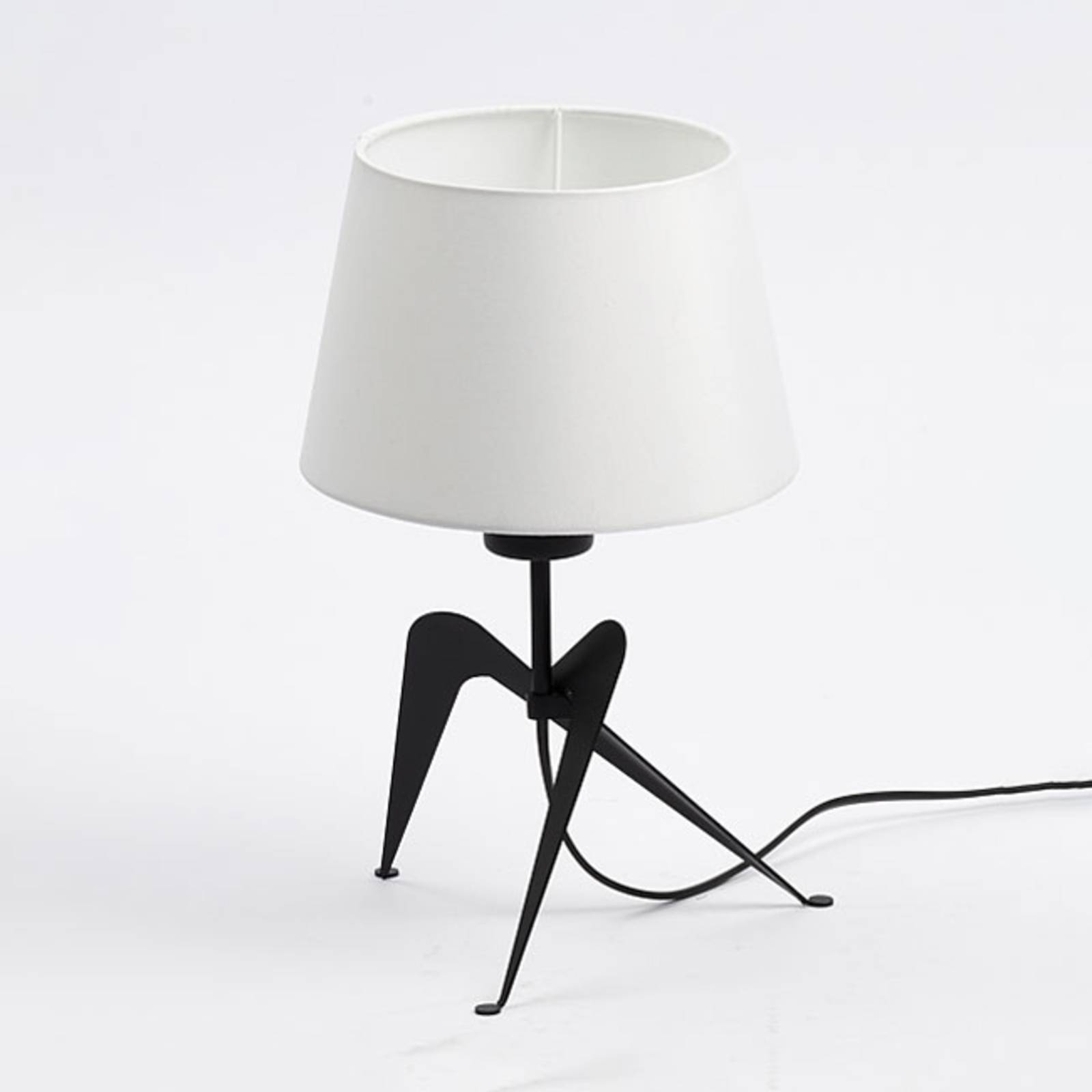 Aluminor lola asztali lámpa, fekete-fehér, szövet ernyővel