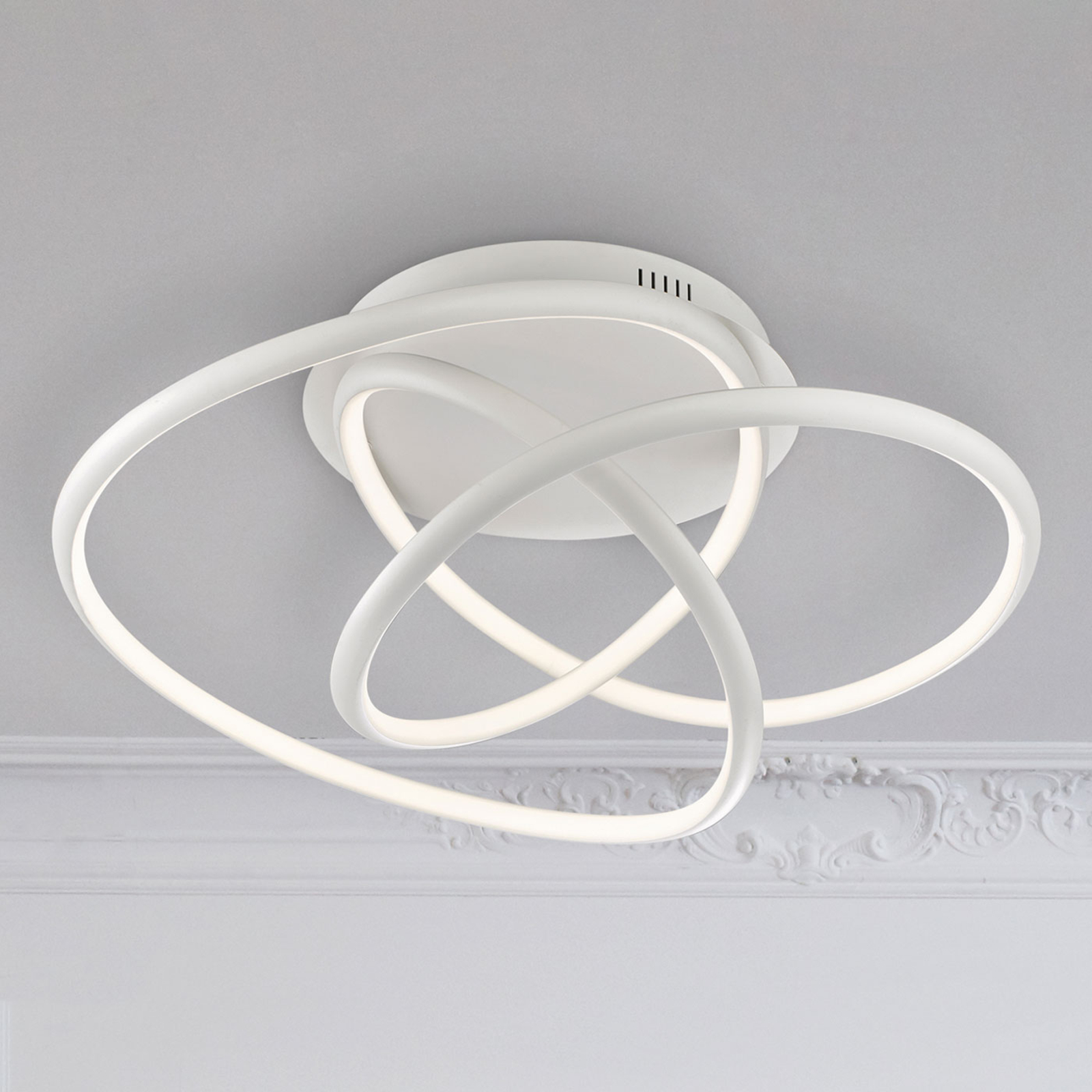 Fischer & Honsel White Galaxy LED ceiling light, dimmable, for Living / Dining Room, metal, acrylic, 45 W, energy efficiency: A+, H: 32 cm