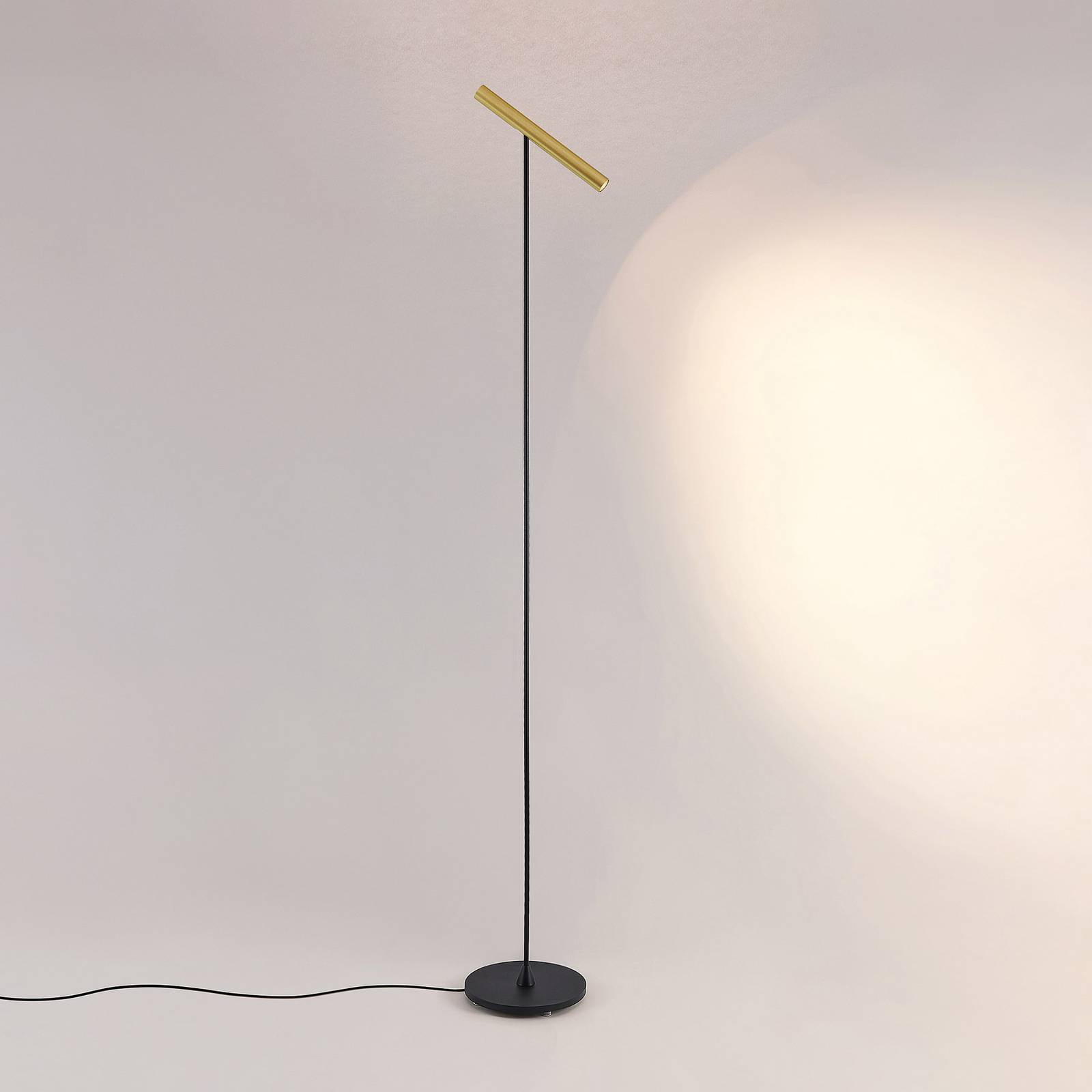Lampa stojąca LED Molto Luce Meyjo F, czarny/złoty, aluminium