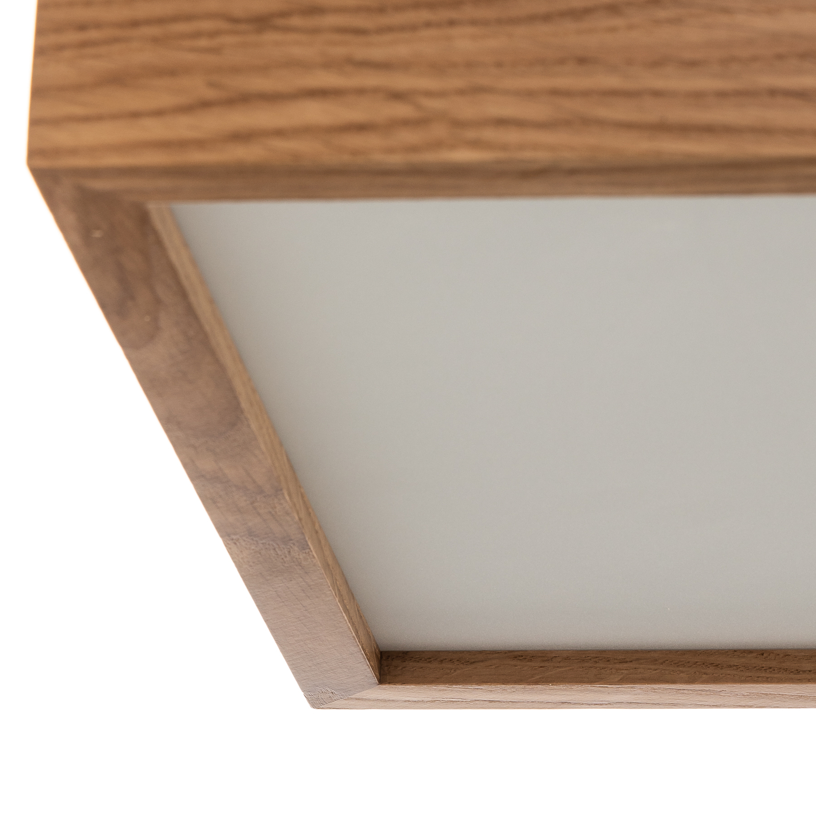 Quatro DR ceiling light with wooden frame, 30.5 cm