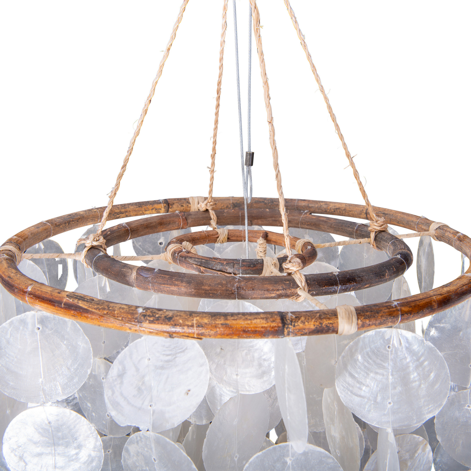Capiz pendant light with shells, 235 cm high