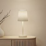 Paulmann Stellan II -pöytävalaisin, kermanvärinen, korkeus 40 cm, kangas