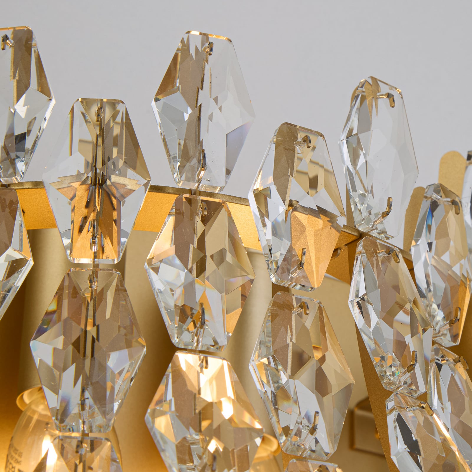 Wandleuchte Monarch, goldfarben/klar, Glas, Metall, E14