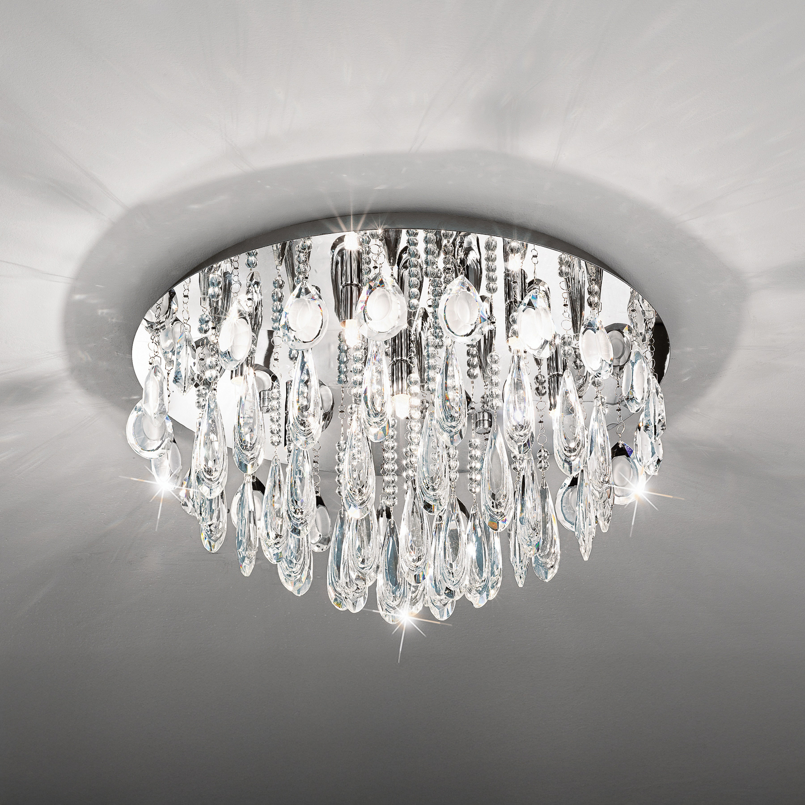 Plafonnier Stars of Light Calaonda, 58 x 31 cm, chrome