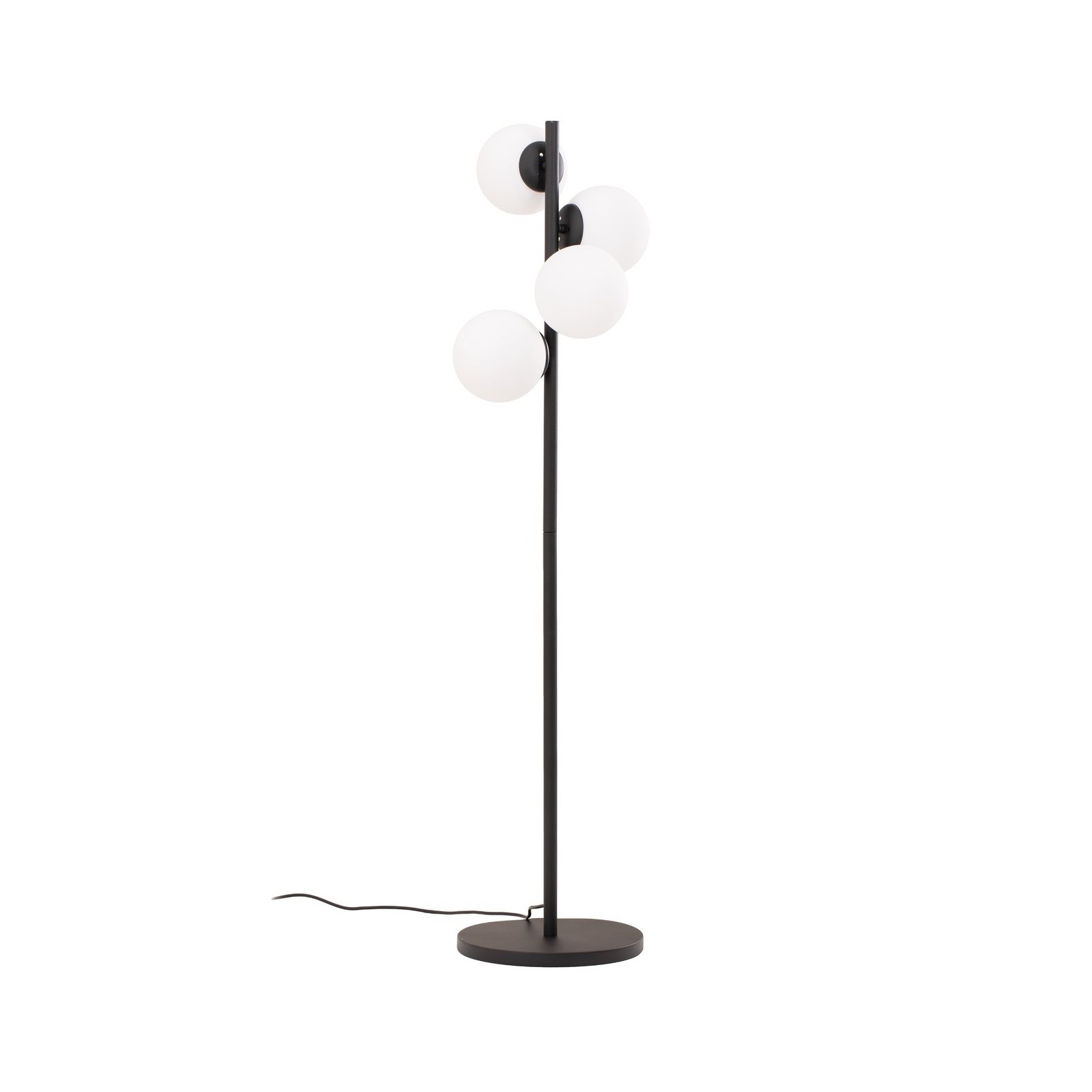 Stehleuchte Faze, schwarz, Glas, Höhe 130 cm, 4-flammig, E27