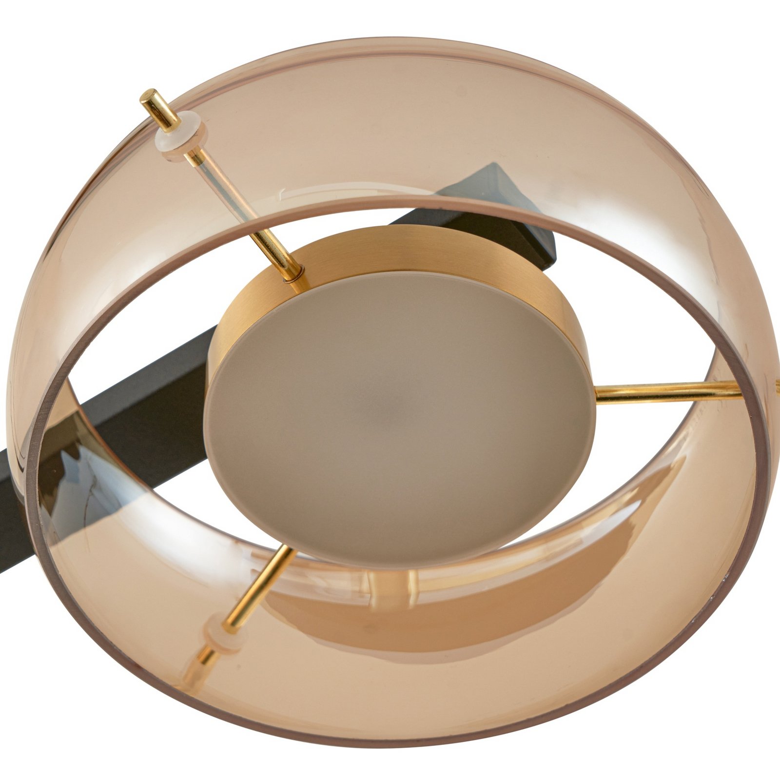 Lucande LED-pendant lamp, amber, 4-flames, glass, dimmable