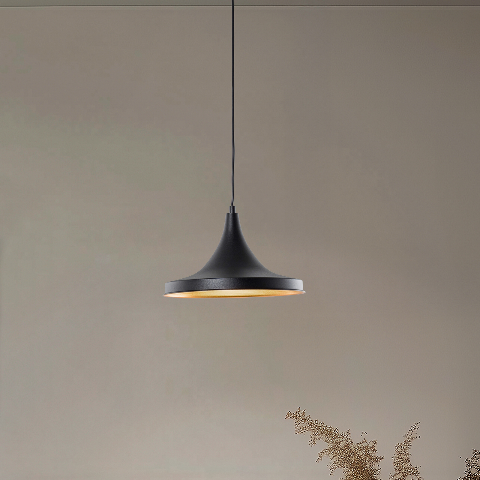 Piekaramais apgaismojums Berceste 193-S Ø30cm melns/zelts