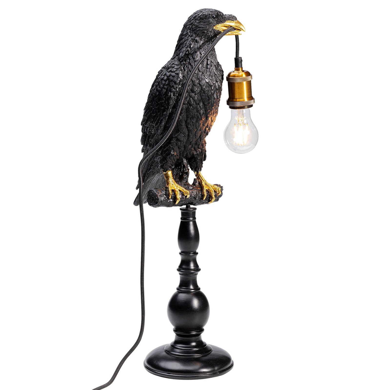 KARE Animal Sitting Crow lampada da tavolo in nero