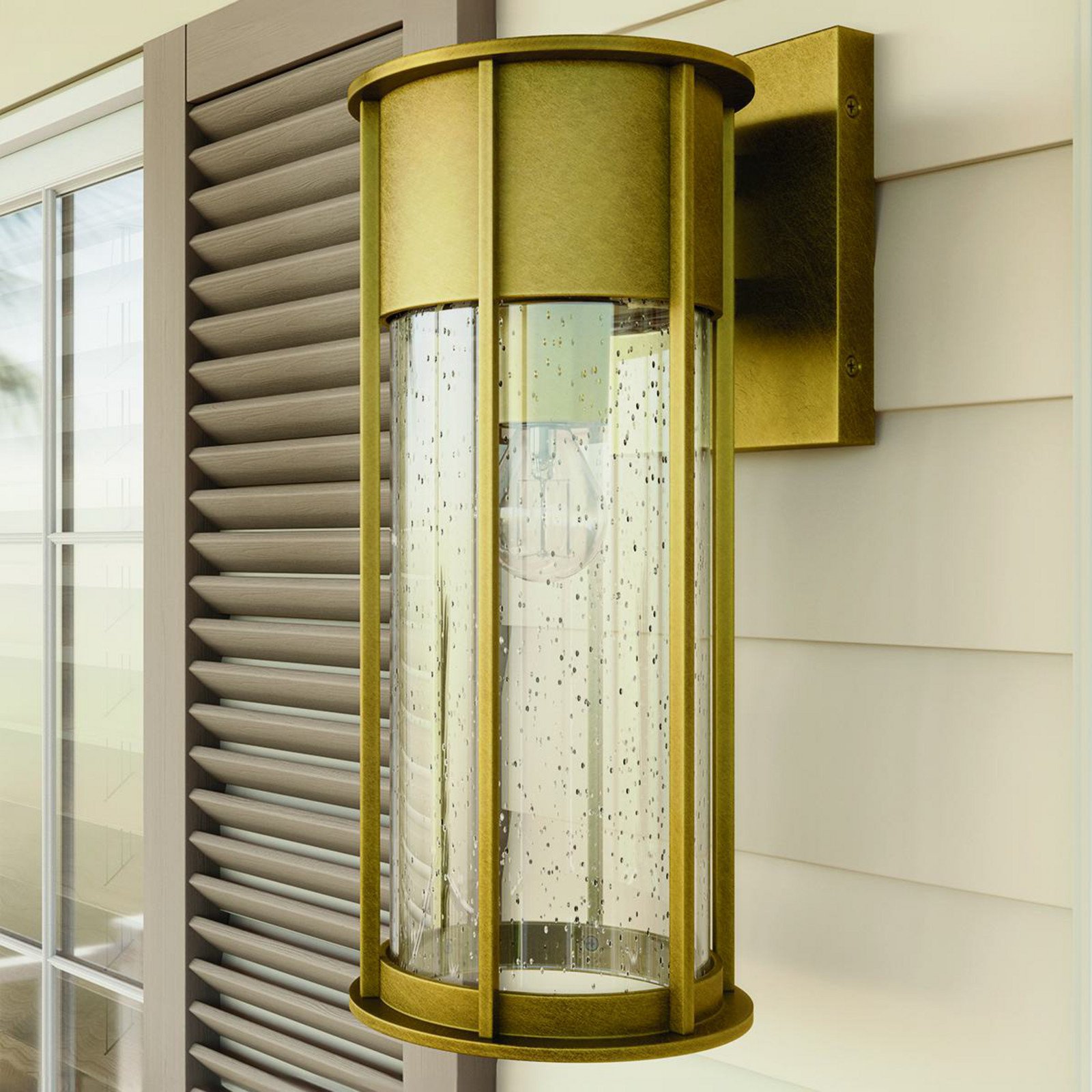 KICHLER Aplică de exterior Camillo culoare alamă aluminiu sticlă E27 - alamă transparentă