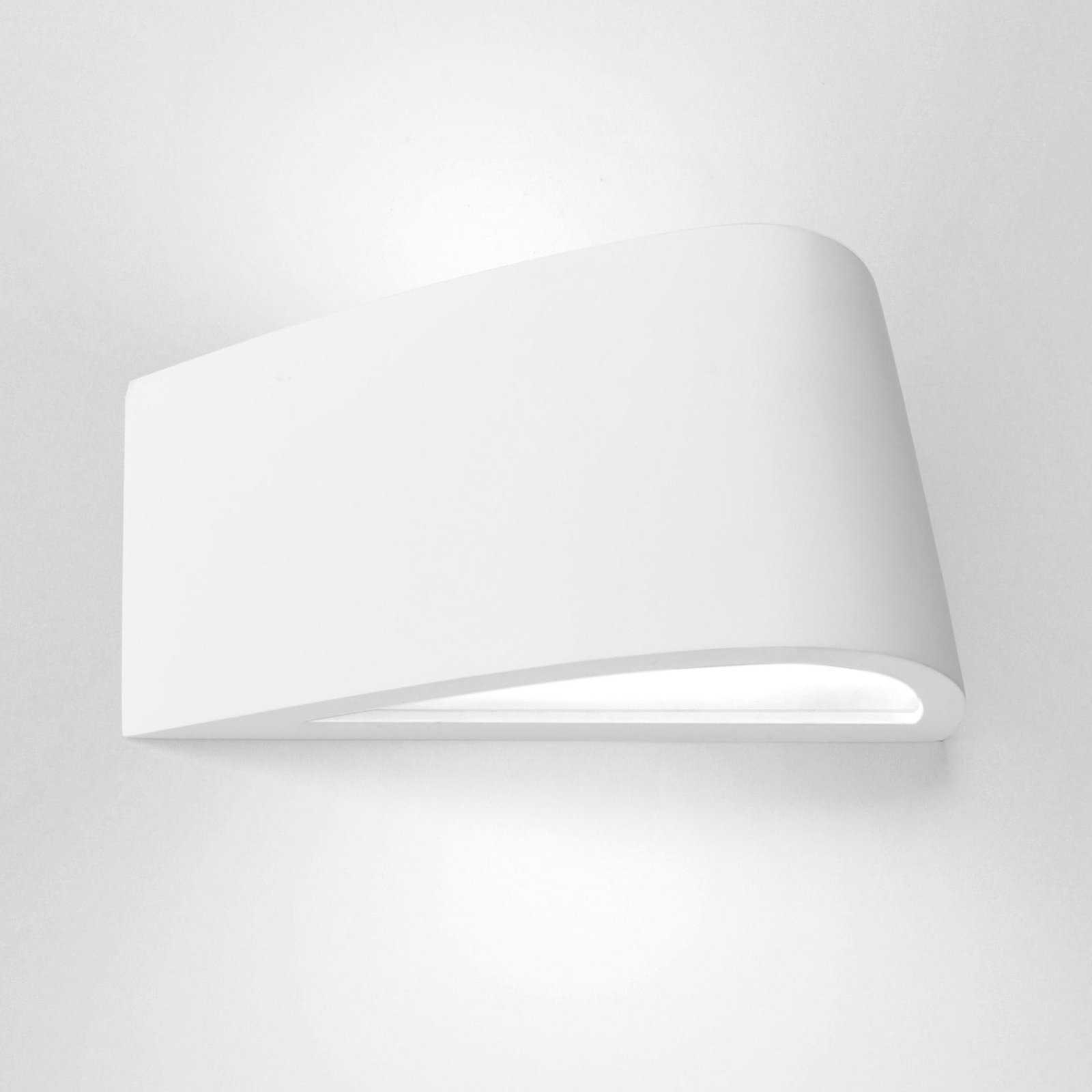 Delfi wall light, white, plaster, 35 cm wide, G9