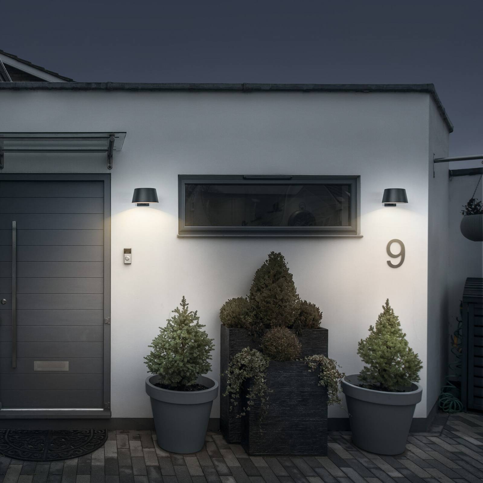 Applique murale solaire OSRAM ENDURA STYLE BRELLA, grise, capteur IP54