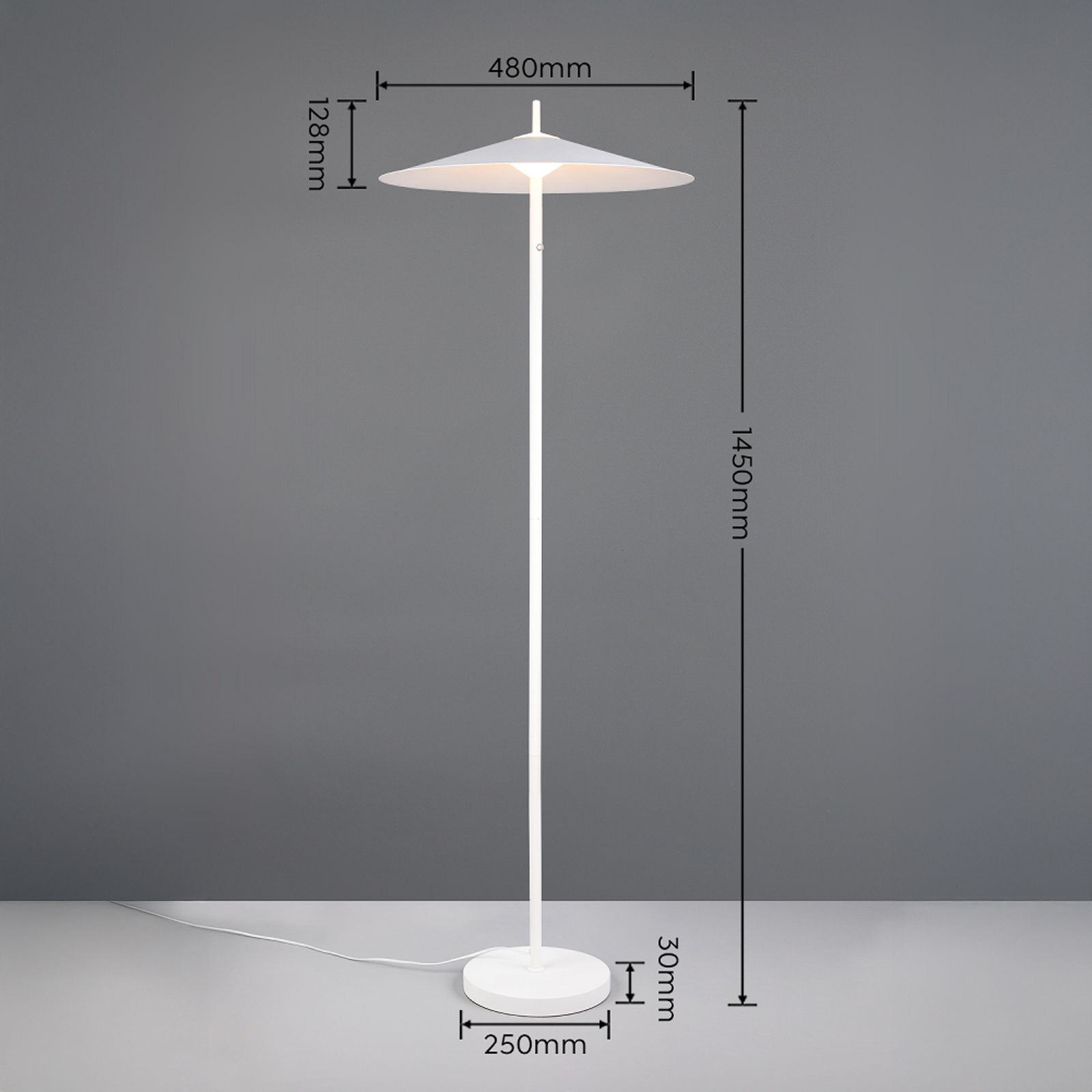 LED stāvlampa „Amalo“, matēti balta, augstums 145 cm, metāls, CCT LED stāvlampa „Amalo“, matēti balta, augstums 145 cm, metāls, CCT