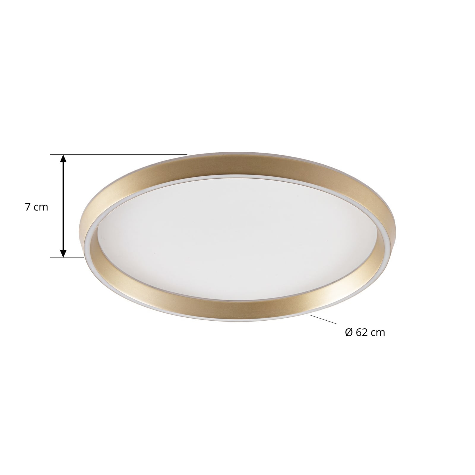 Rylan LED-taklampe, Ø 62 cm, messing, CCT, dimbar – Lucande Rylan LED-taklampe, Ø 62 cm, messing, CCT, dimbar – Lucande