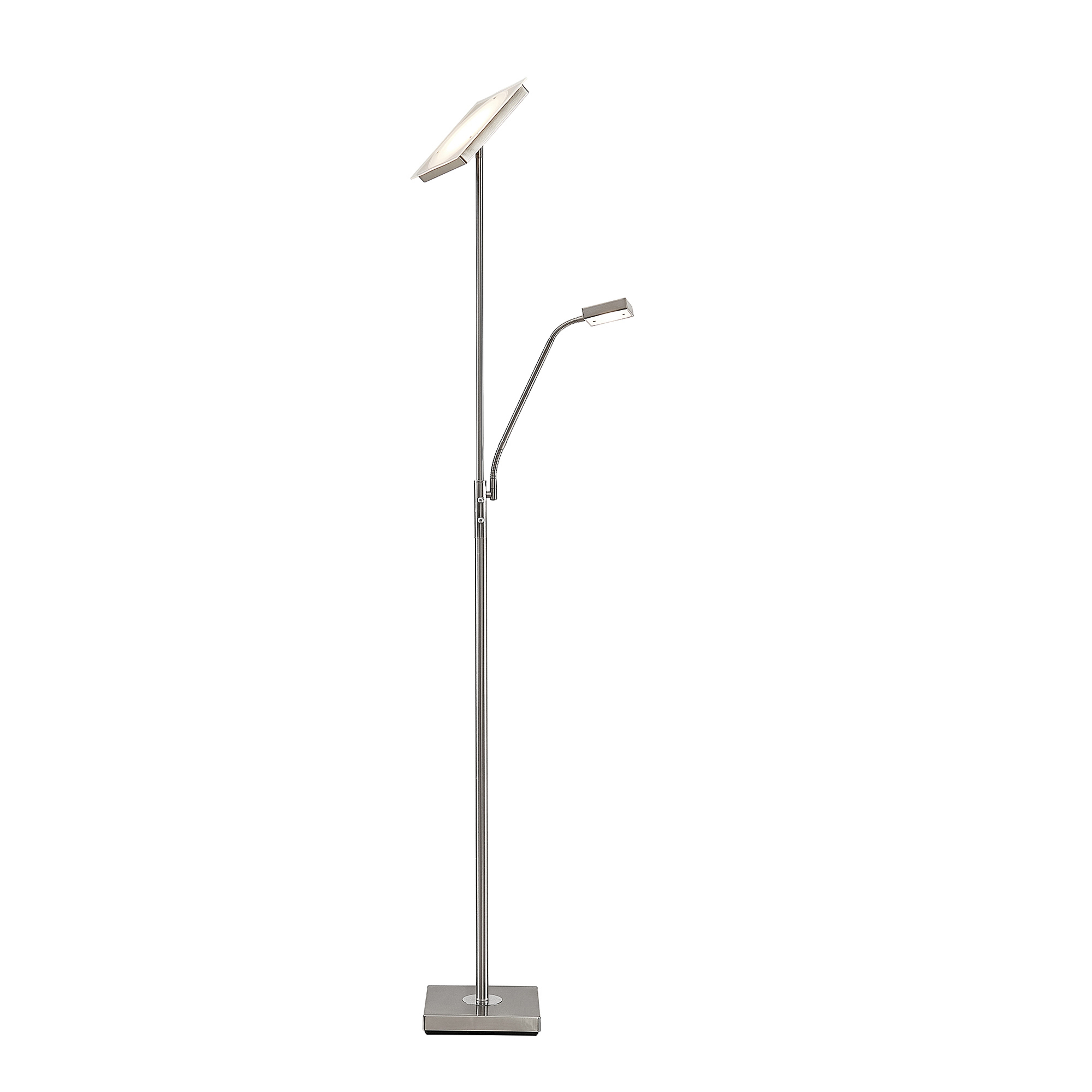 Sumani lampadaire LED nickel satiné - Lindby