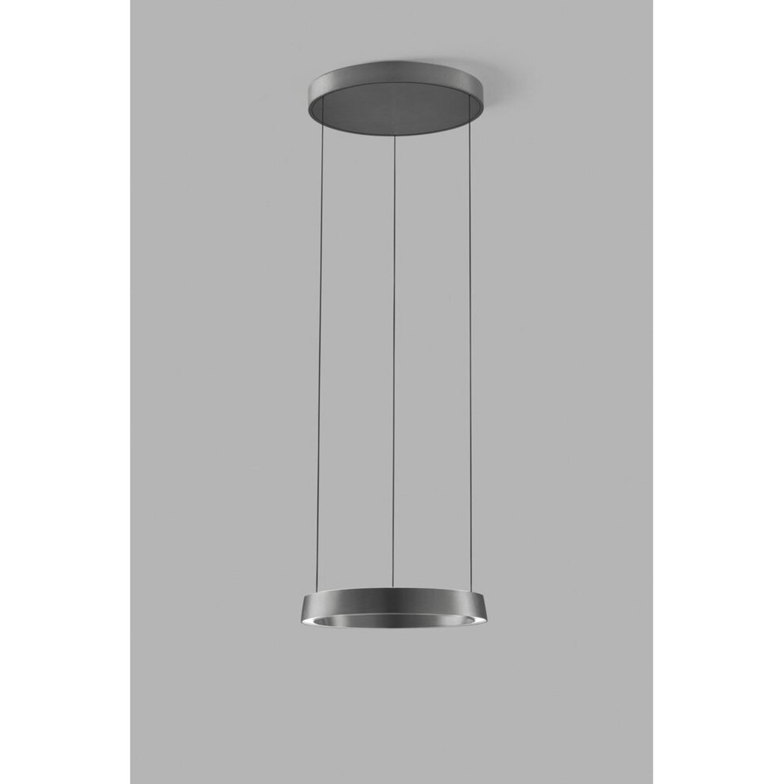 Edge Round LED-hængelampe, titan, Ø40 cm, Smart LIGHT-POINT - Stue - Design - Aluminium - Ring billede