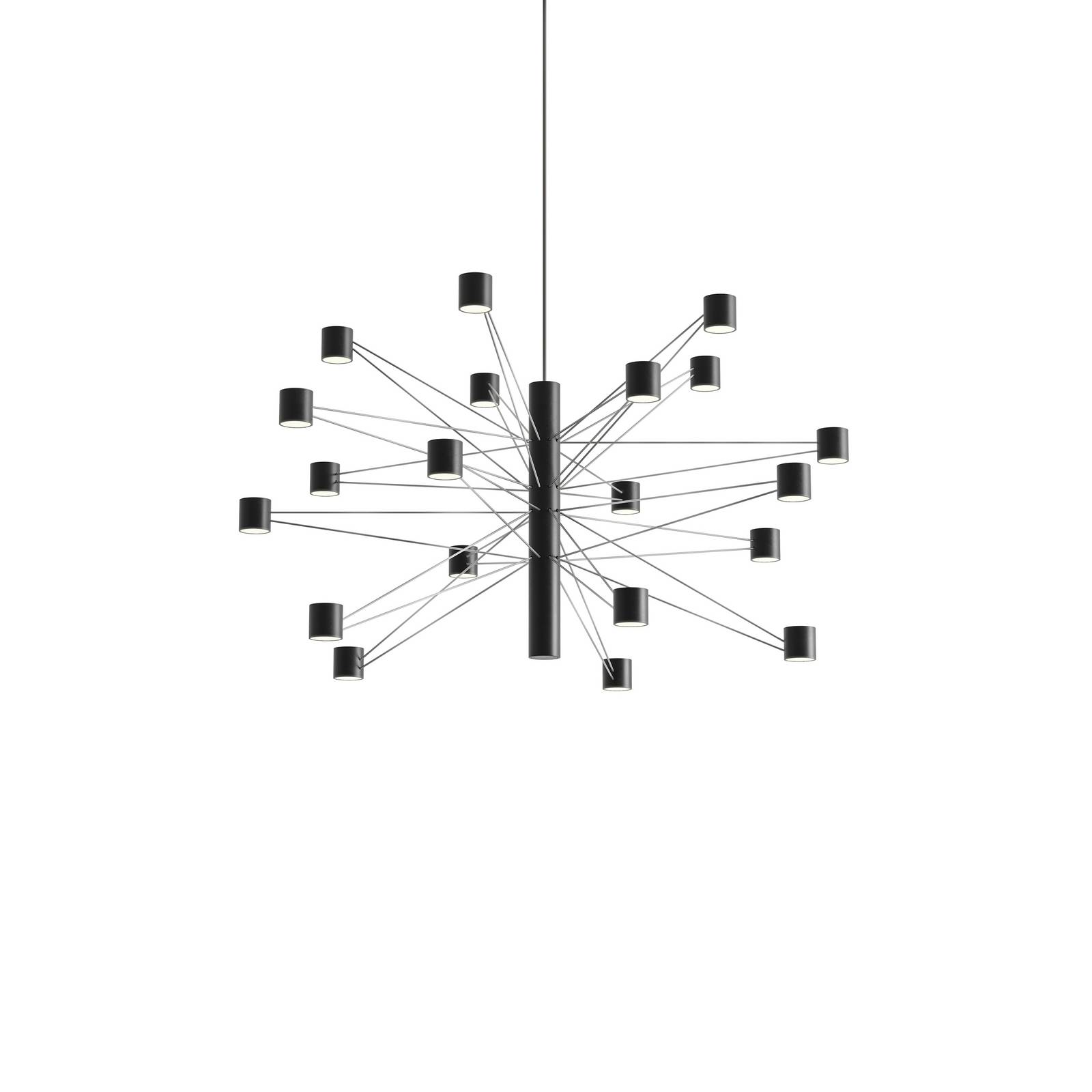 kdln LED-Hängelampe POLAR 20.1, Ø 77 cm, schwarz 20-flg. dim