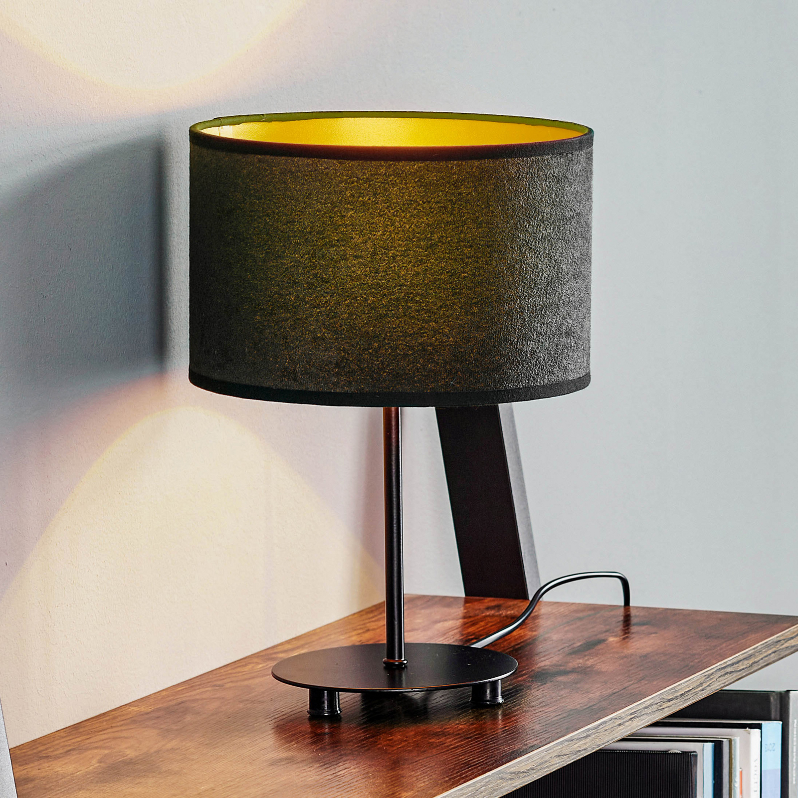 Lampa stołowa Golden Roller 30 cm czarna/złota