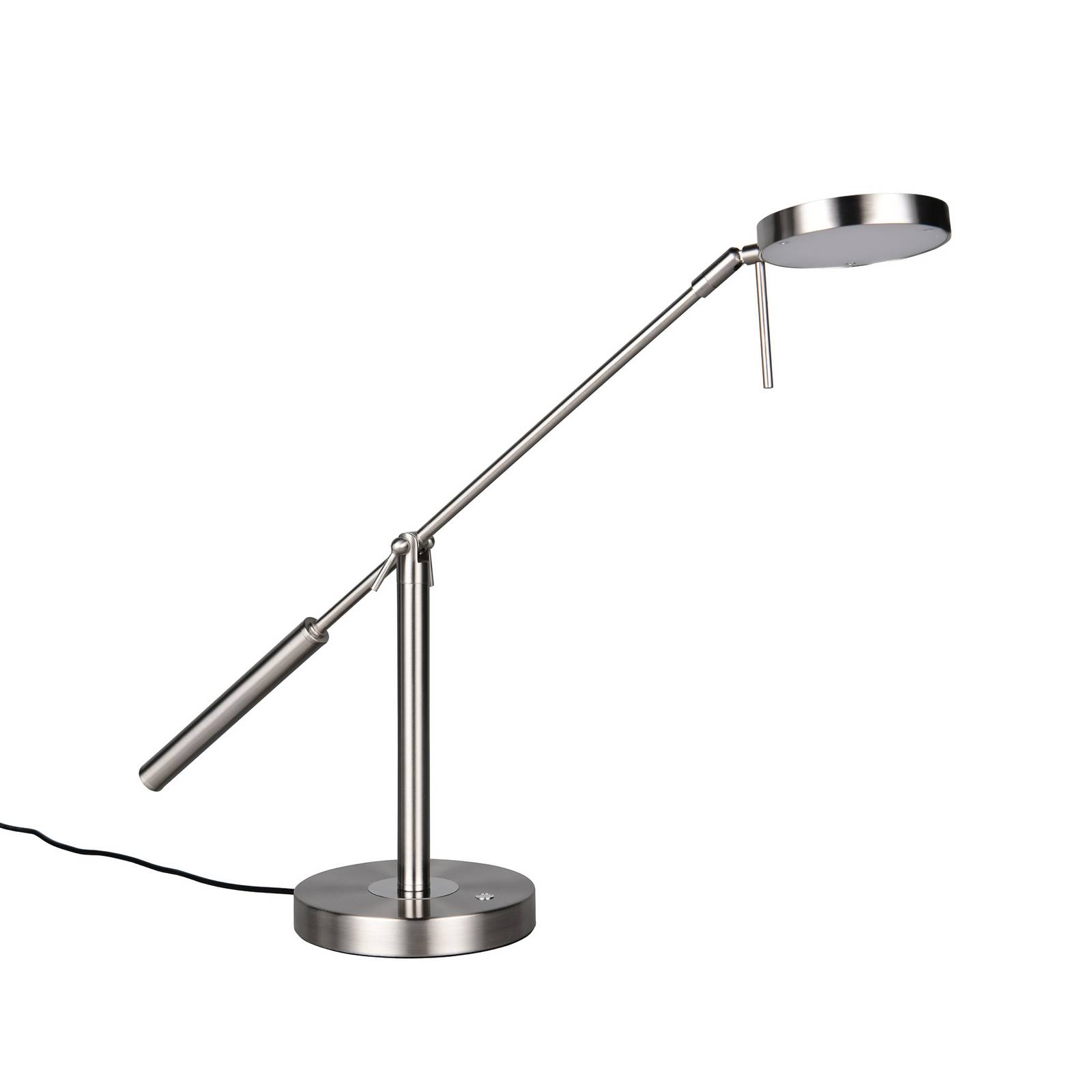 LED-Tischlampe Monza, nickelfarben, Höhe 52 cm, Metall