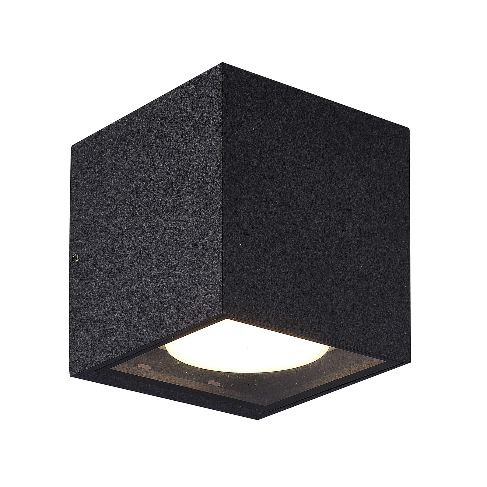 Prios udendørs væglampe Tetje, sort, kantet, 11,5 cm, 2 stk