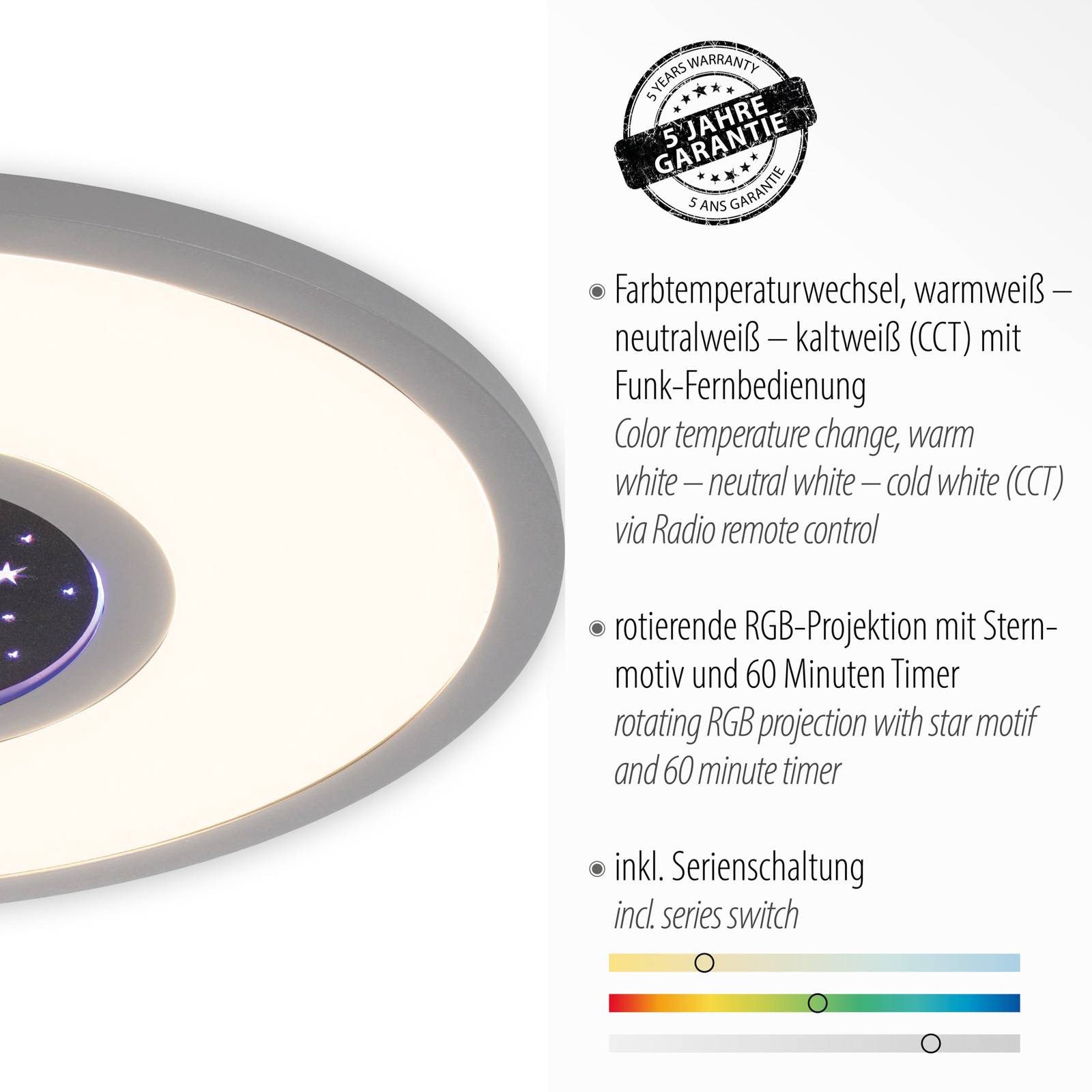 Lampa sufitowa LED Astro, CCT i RGB