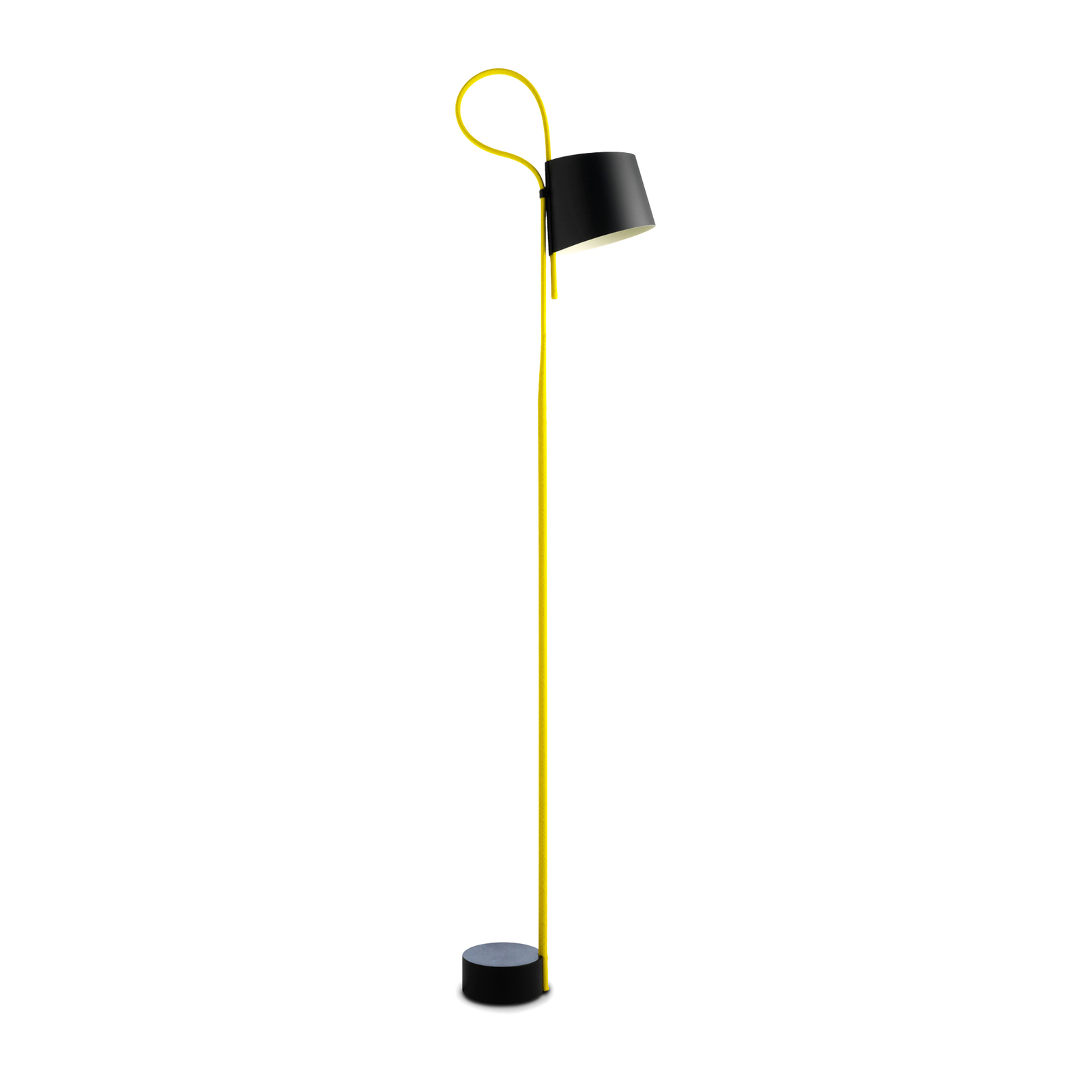 HAY Rope Trick LED-Stehleuchte schwarz/gelb