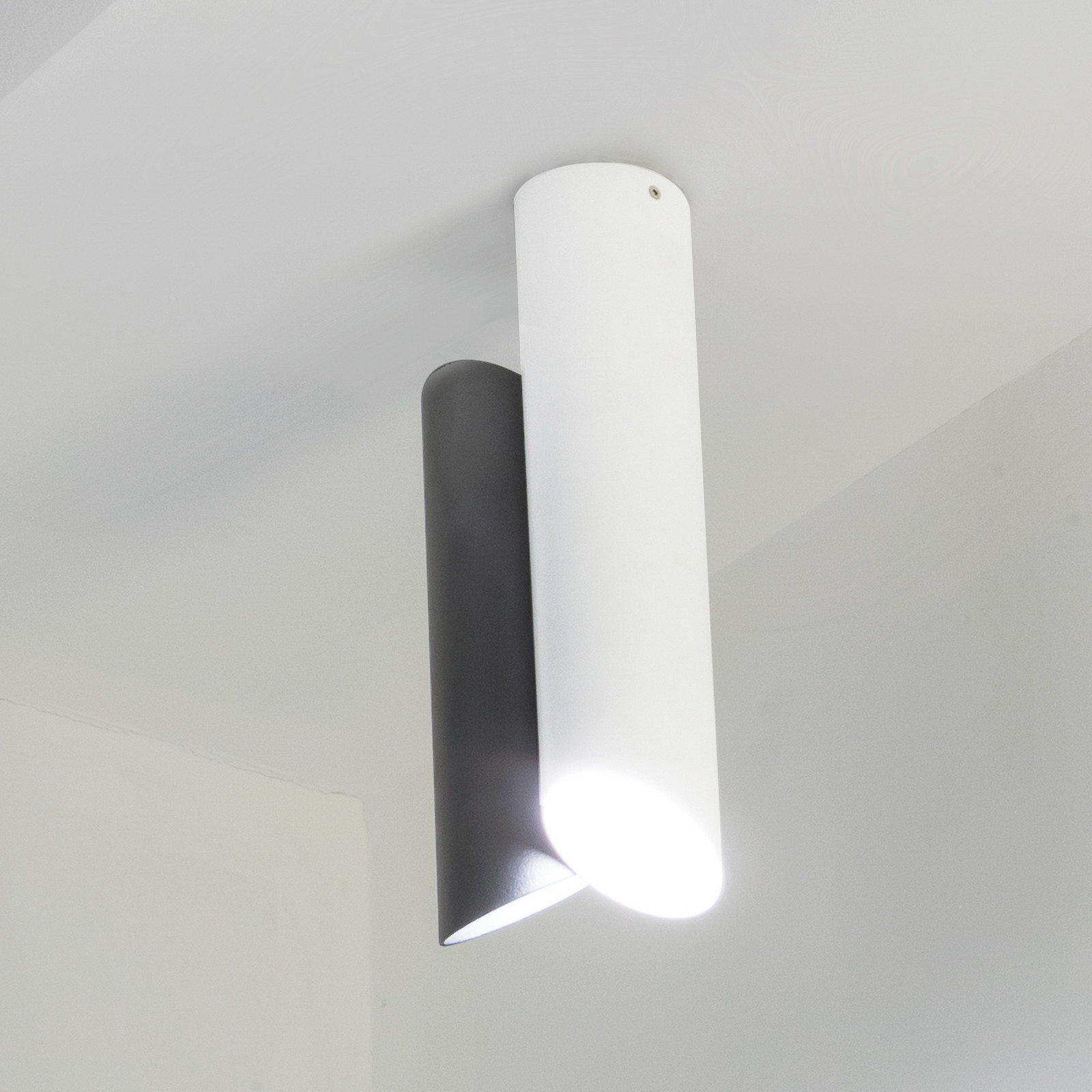 Nemo Tubes LED plafonieră LED 2 becuri alb/gri - Camera de zi / sufragerie - modern - alb gri - Metal