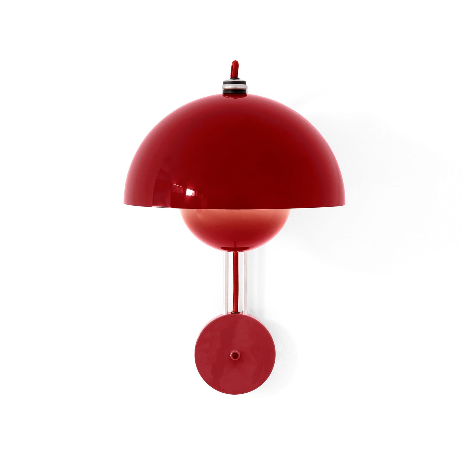 &Tradition wandlamp Flowerpot VP8, stekker, vermiljoen rood