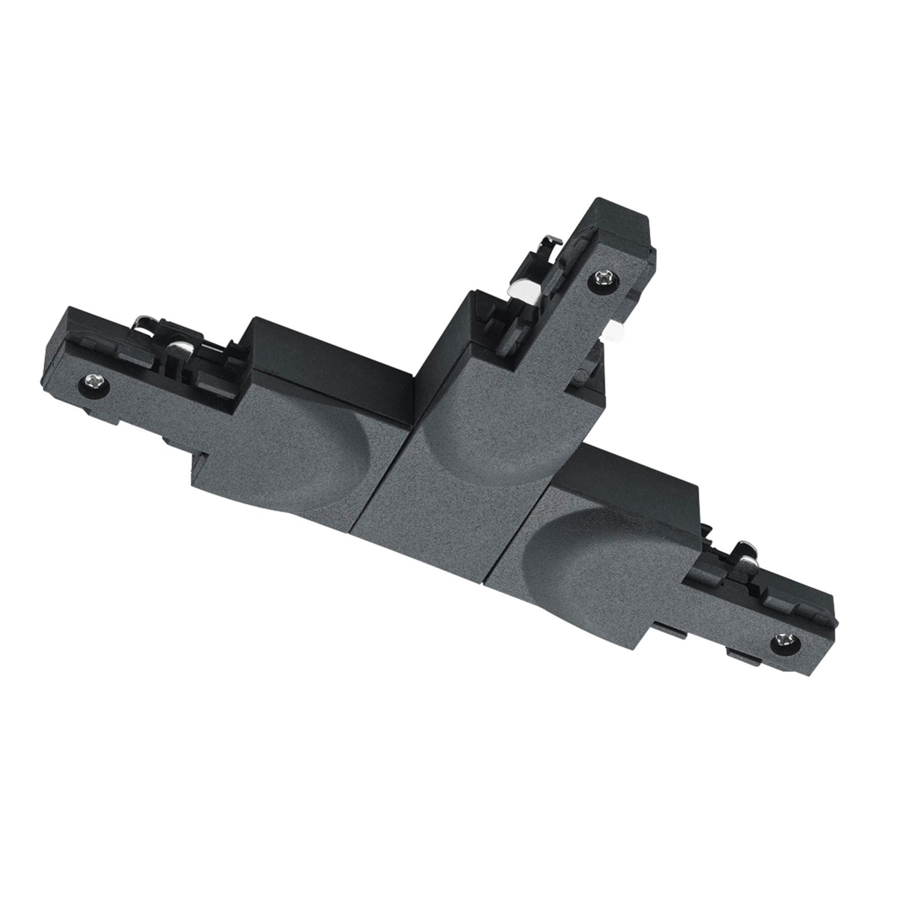 Trio Lighting T-connector for DUOline 2-circuit track matt black, plastic, L: 16 cm, W: 10 cm, H: 2 cm