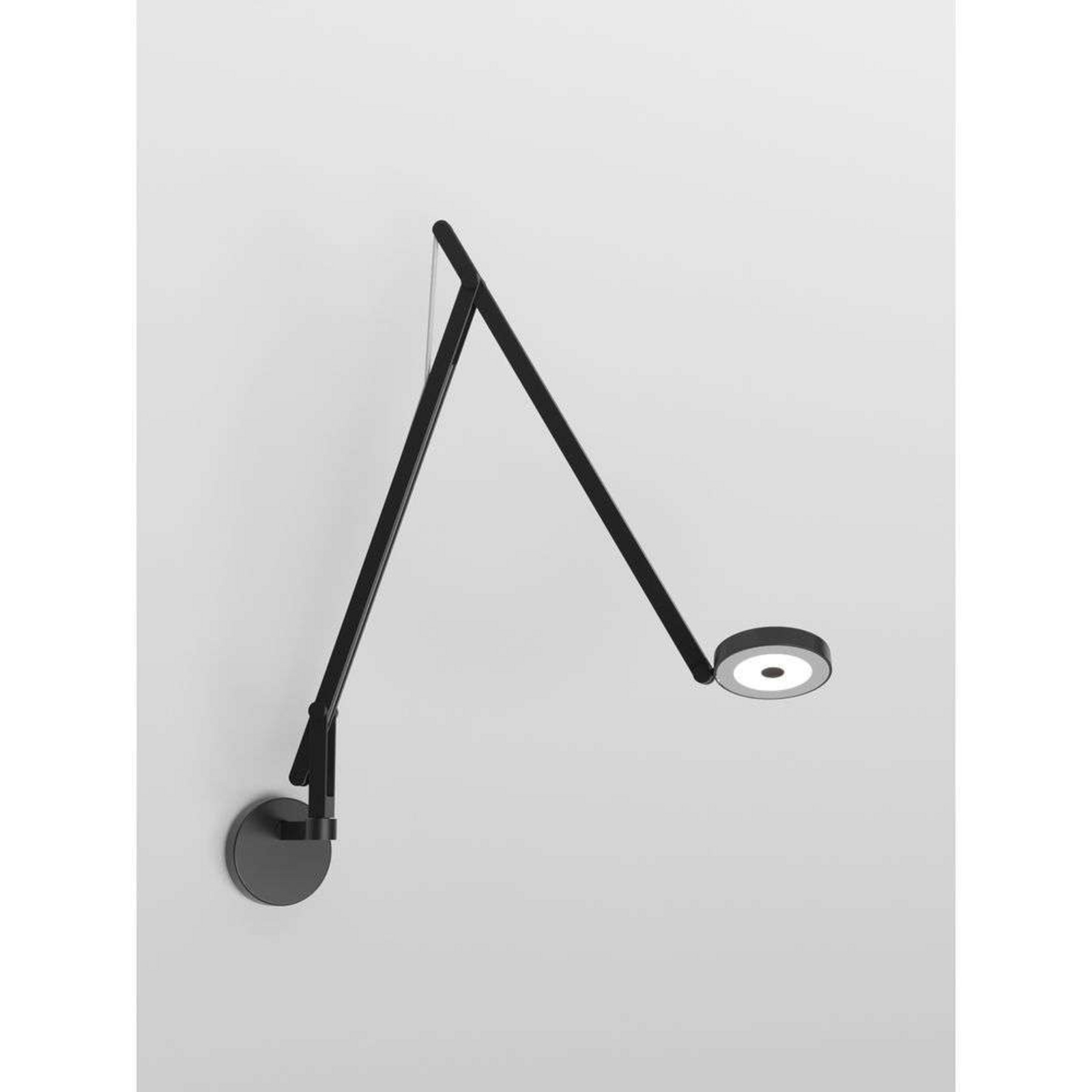 String W2 Aplique de Pared w/Agujero DTW Mate Negro/Plata - Rotaliana