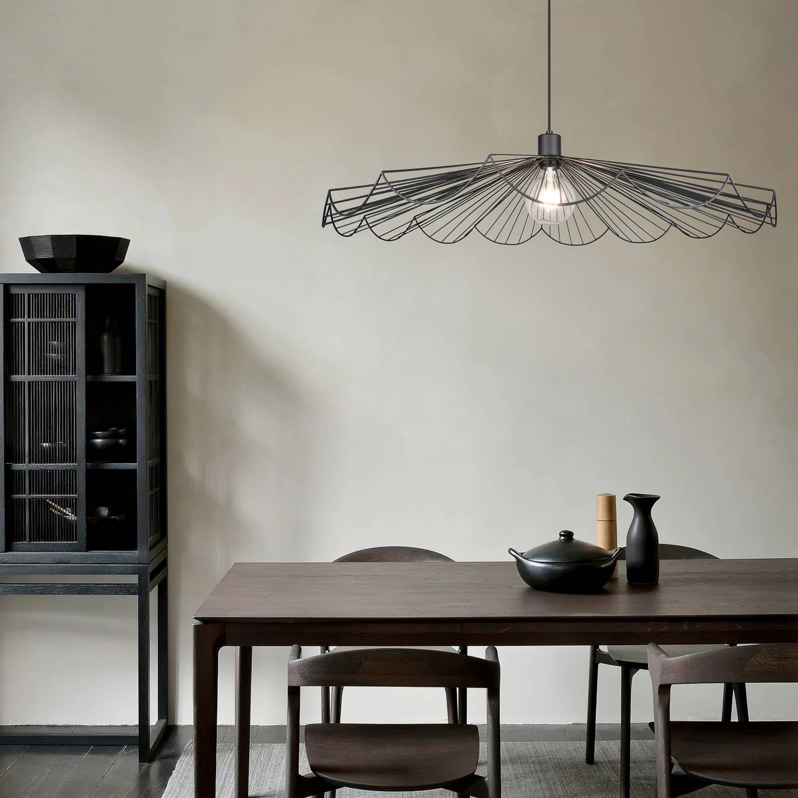 Pendelleuchte Margarita, Ø 80 cm, schwarz, E27, Metall günstig online kaufen