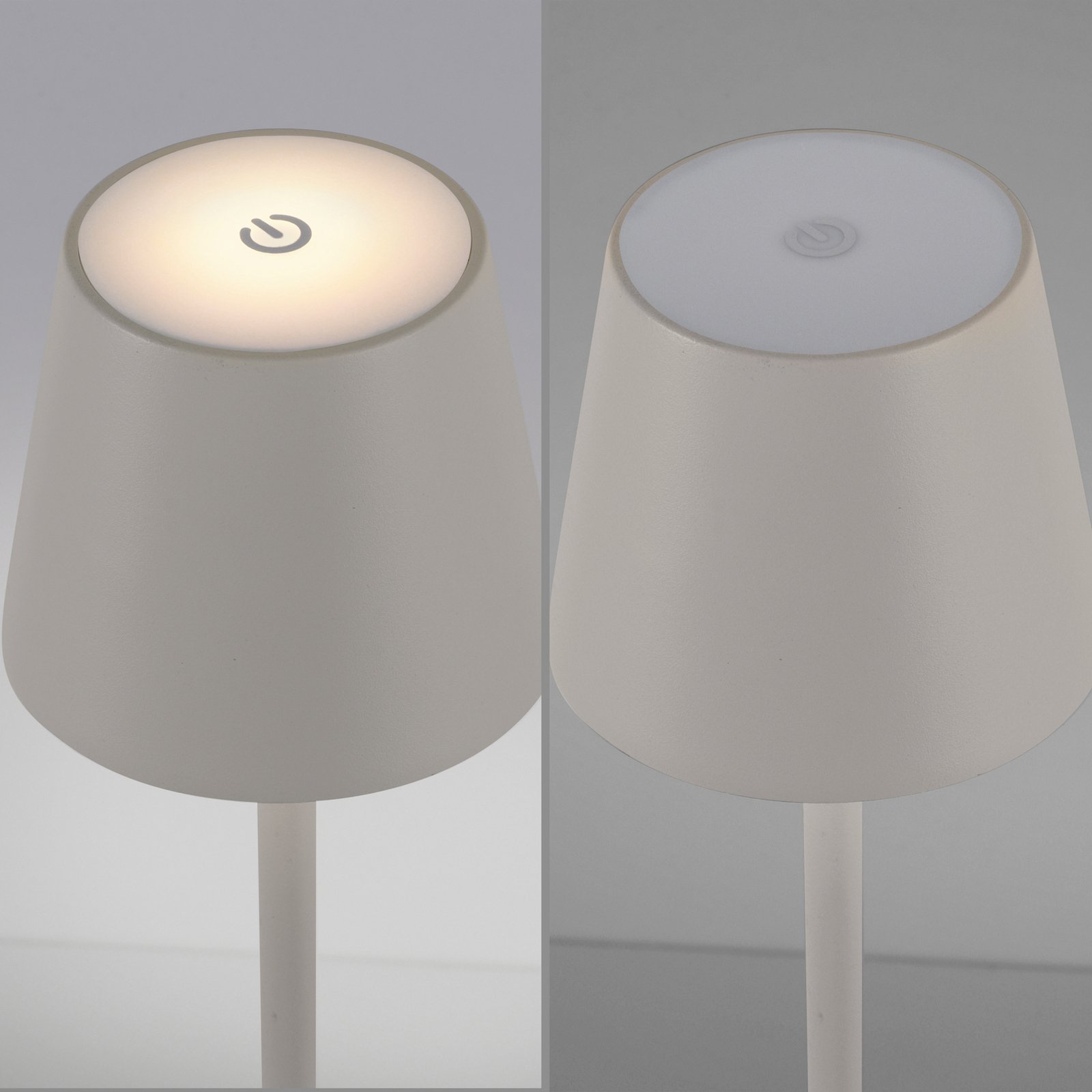 JUST LIGHT. Euria LED-gulvlampe, gråbeige, jern IP54