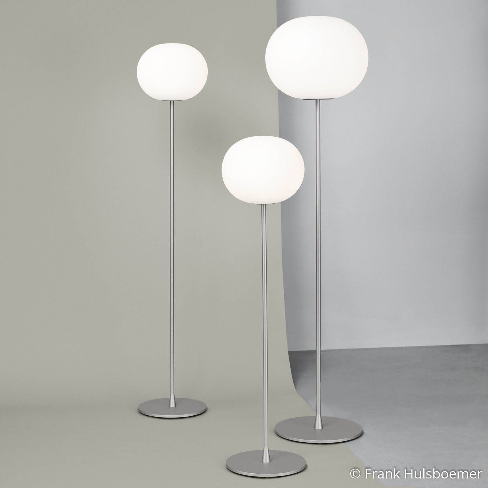 Lampa stojąca FLOS Glo-Ball Floor 2, srebrny matowy